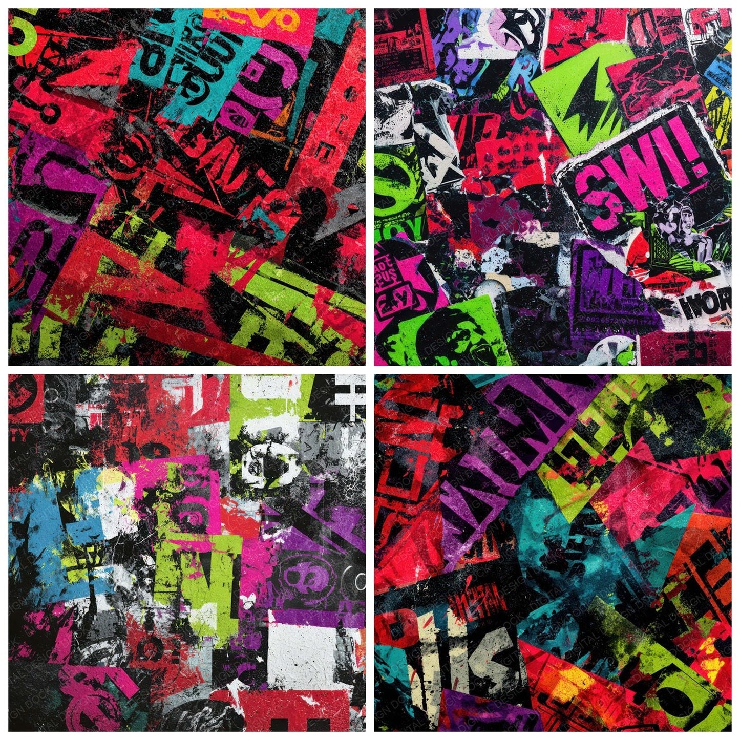 Sticker Bomb Layers Digital Paper Pack (DDD008206)