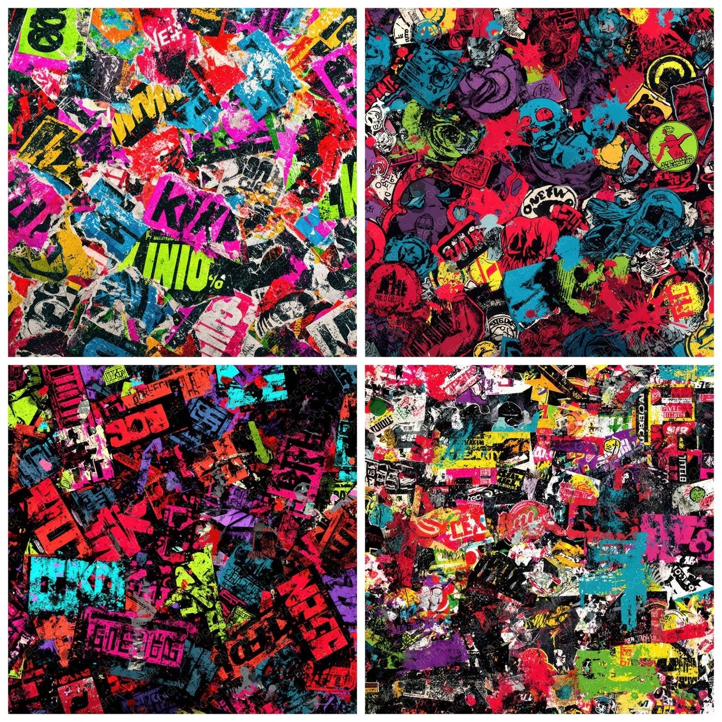 Sticker Bomb Layers Digital Paper Pack (DDD008206)