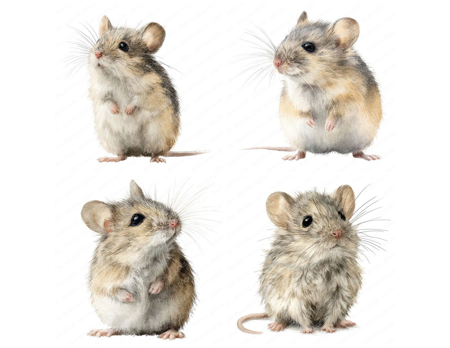 Cute Little Field Mouse Clipart Set (DDD008232)