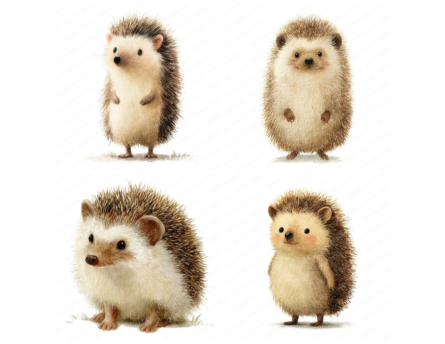 Cute Little Hedgehog Clipart Set (DDD008233)
