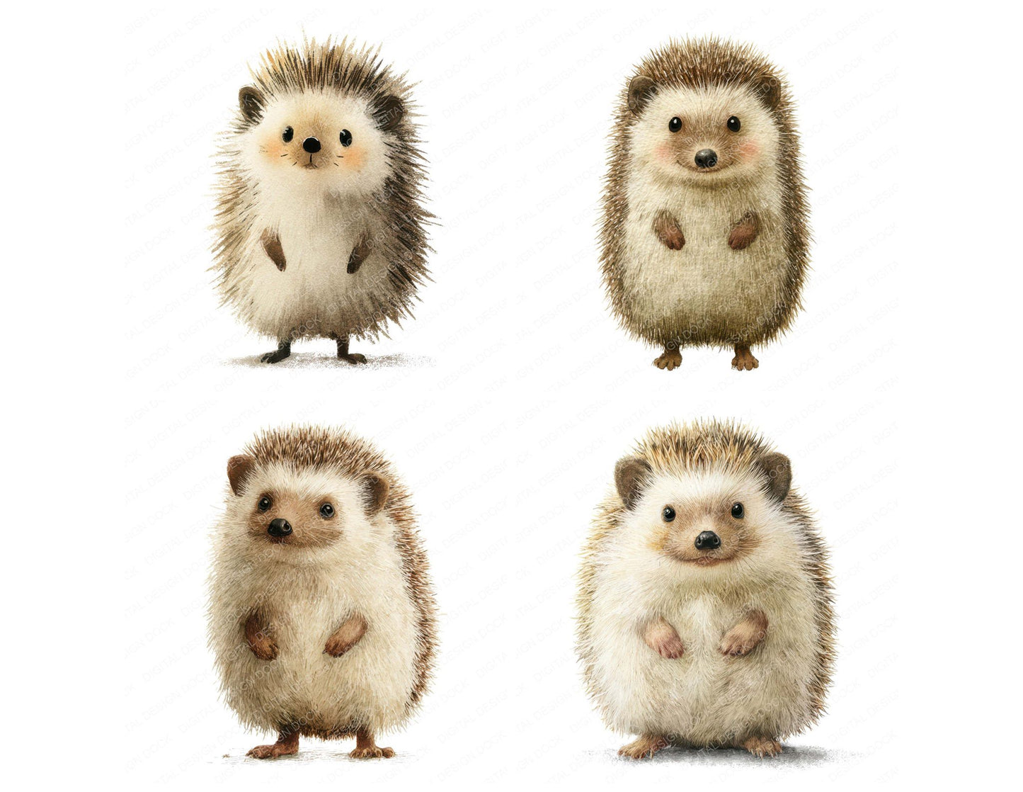 Cute Little Hedgehog Clipart Set (DDD008233)