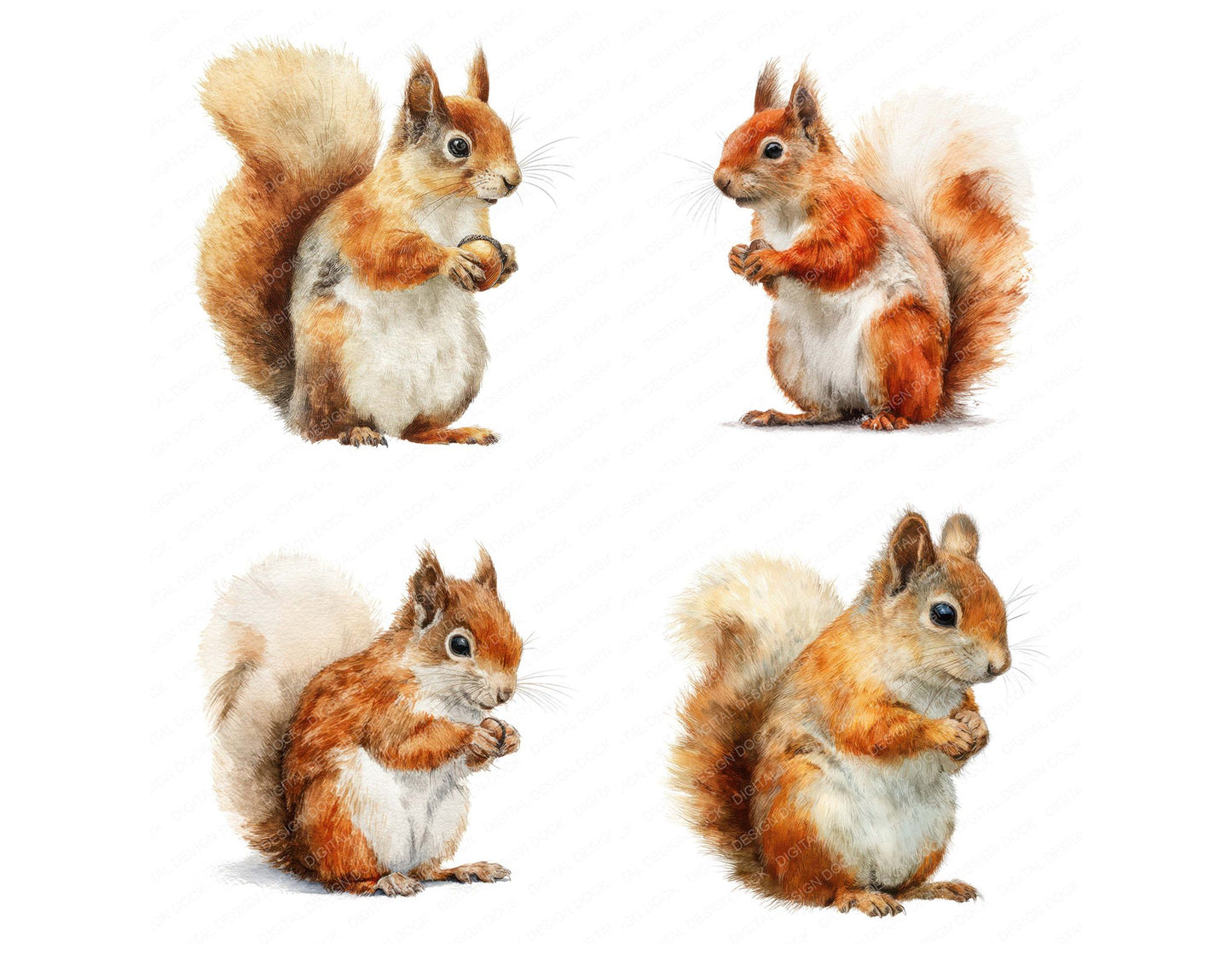 Cute Little Squirrel Clipart Set (DDD008237)