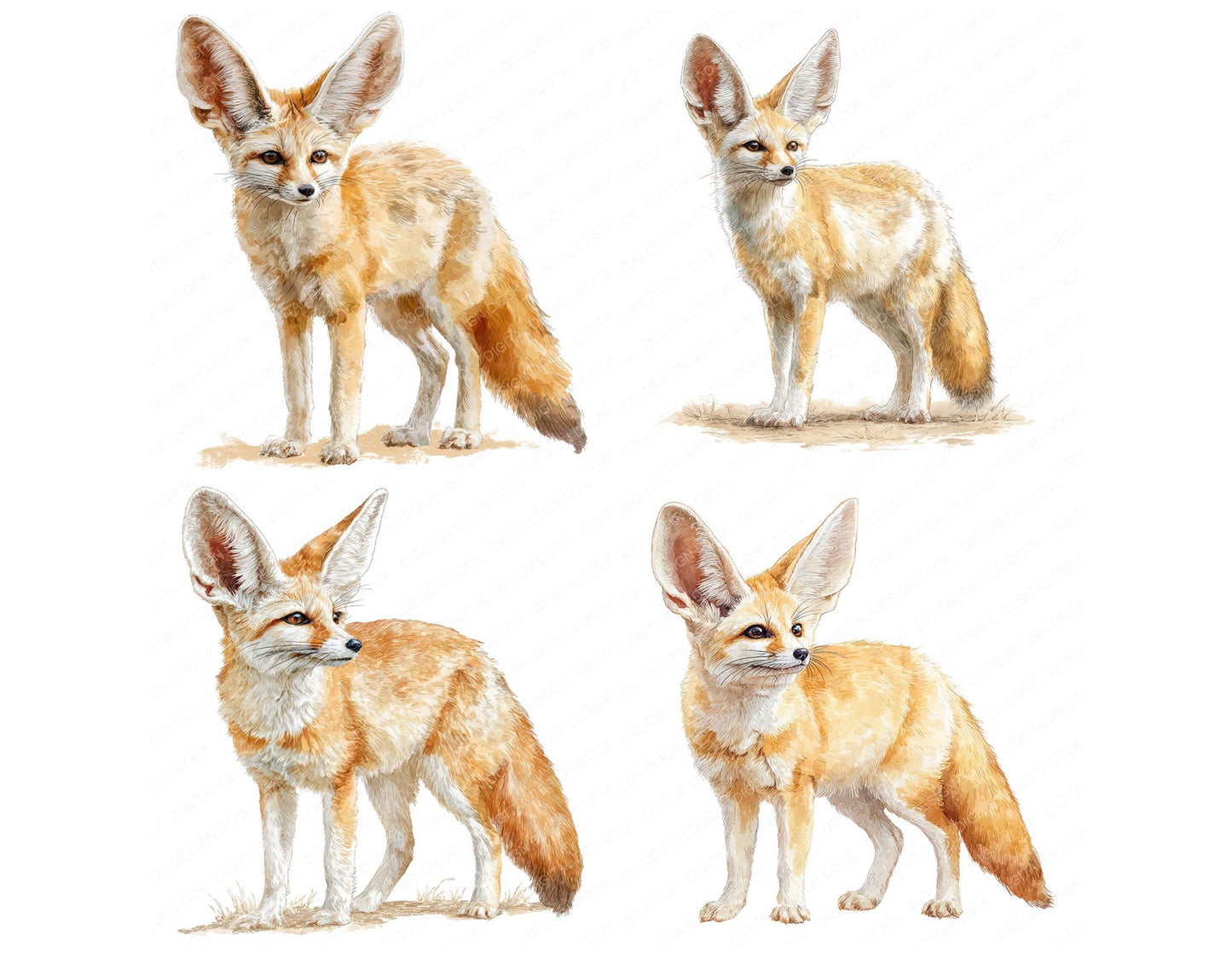 Fennec Fox Exotic Animal Clipart Set (DDD008238)