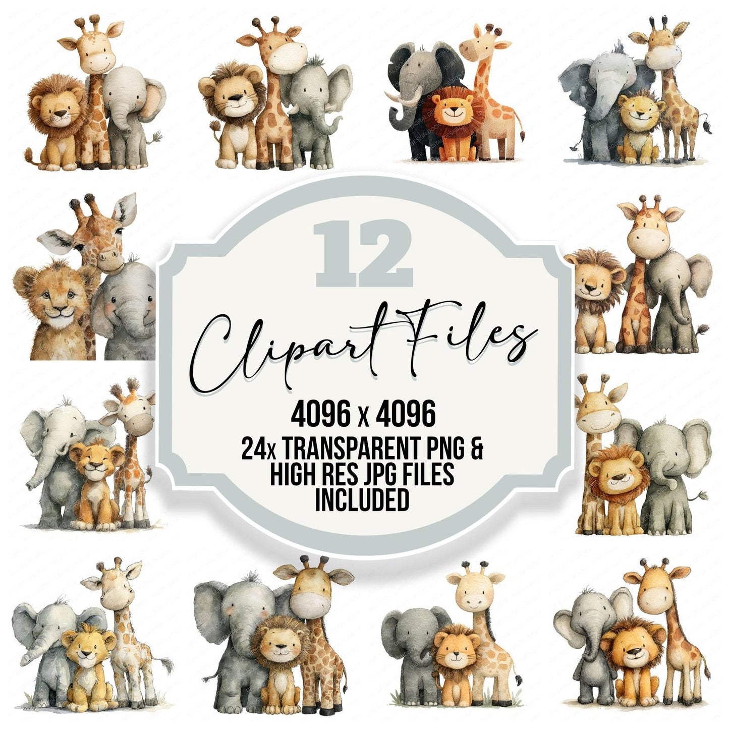 Safari Animal Friends Clipart Set (DDD008244)