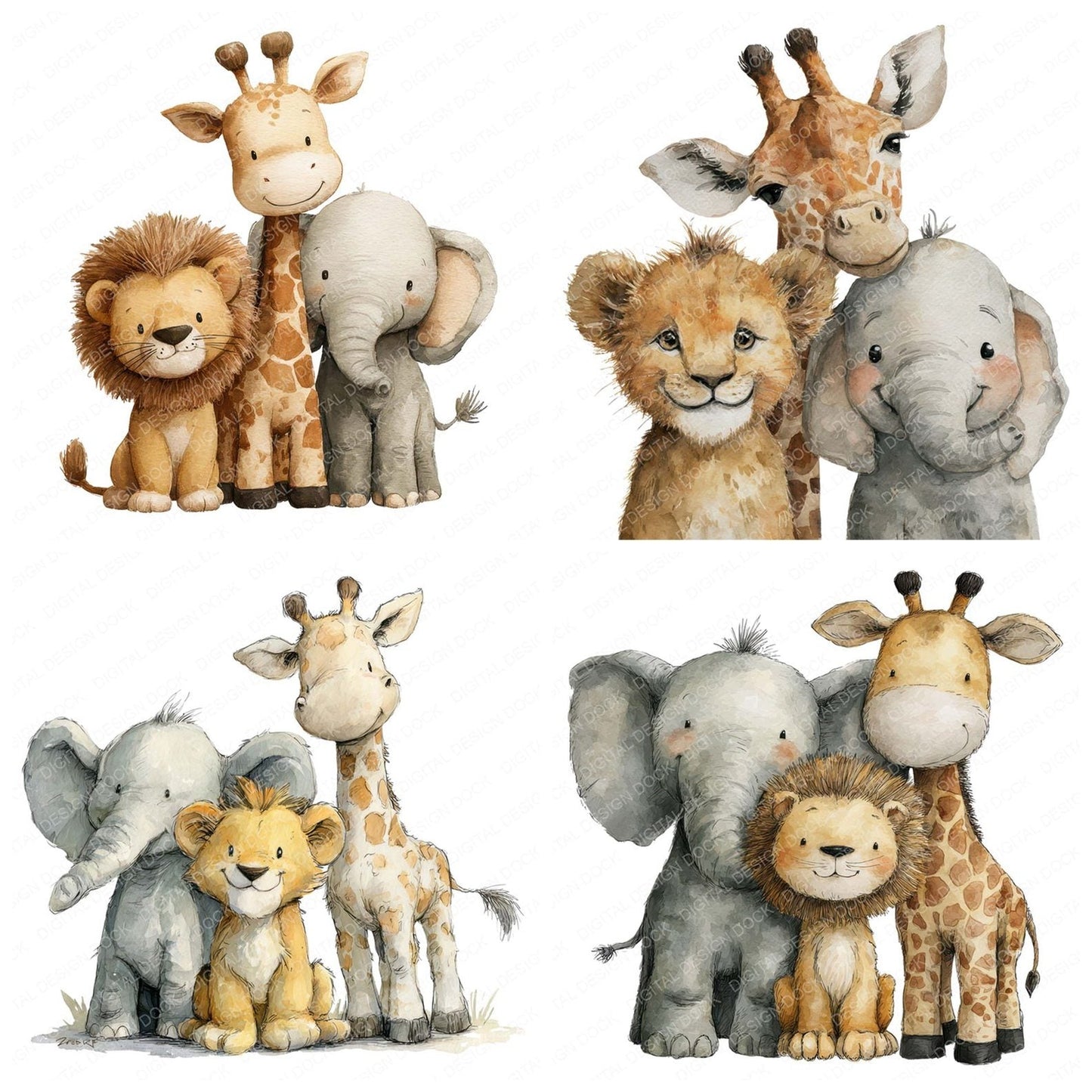 Safari Animal Friends Clipart Set (DDD008244)