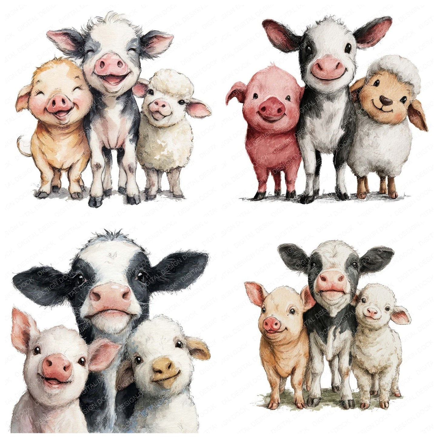 Farm Animal Friends Clipart Set (DDD008248)