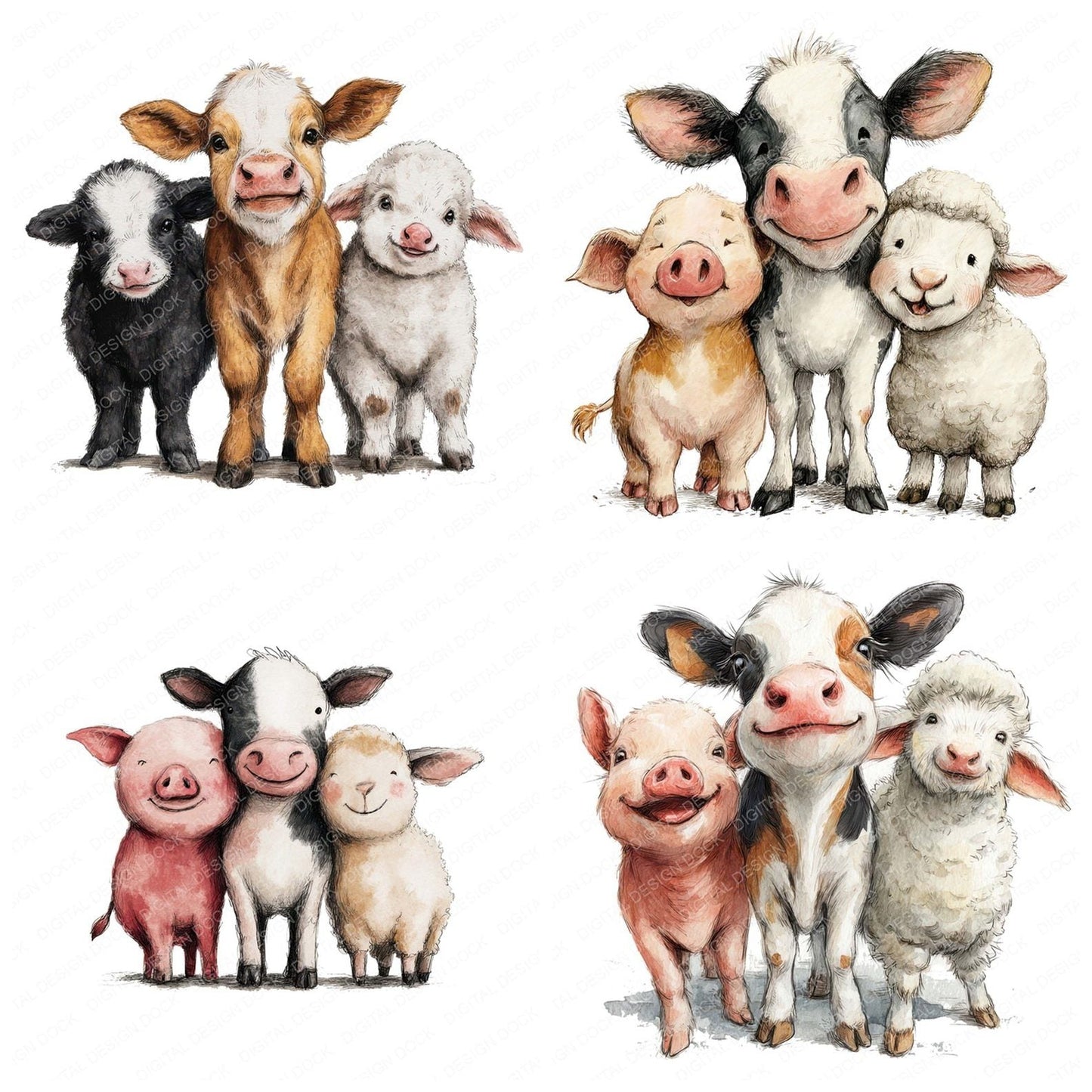 Farm Animal Friends Clipart Set (DDD008248)