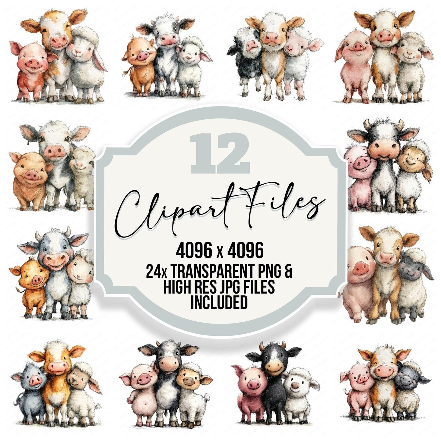 Farm Animals Friends Clipart Set (DDD008249)