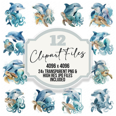 Ocean Animals Friends Clipart Set (DDD008264)