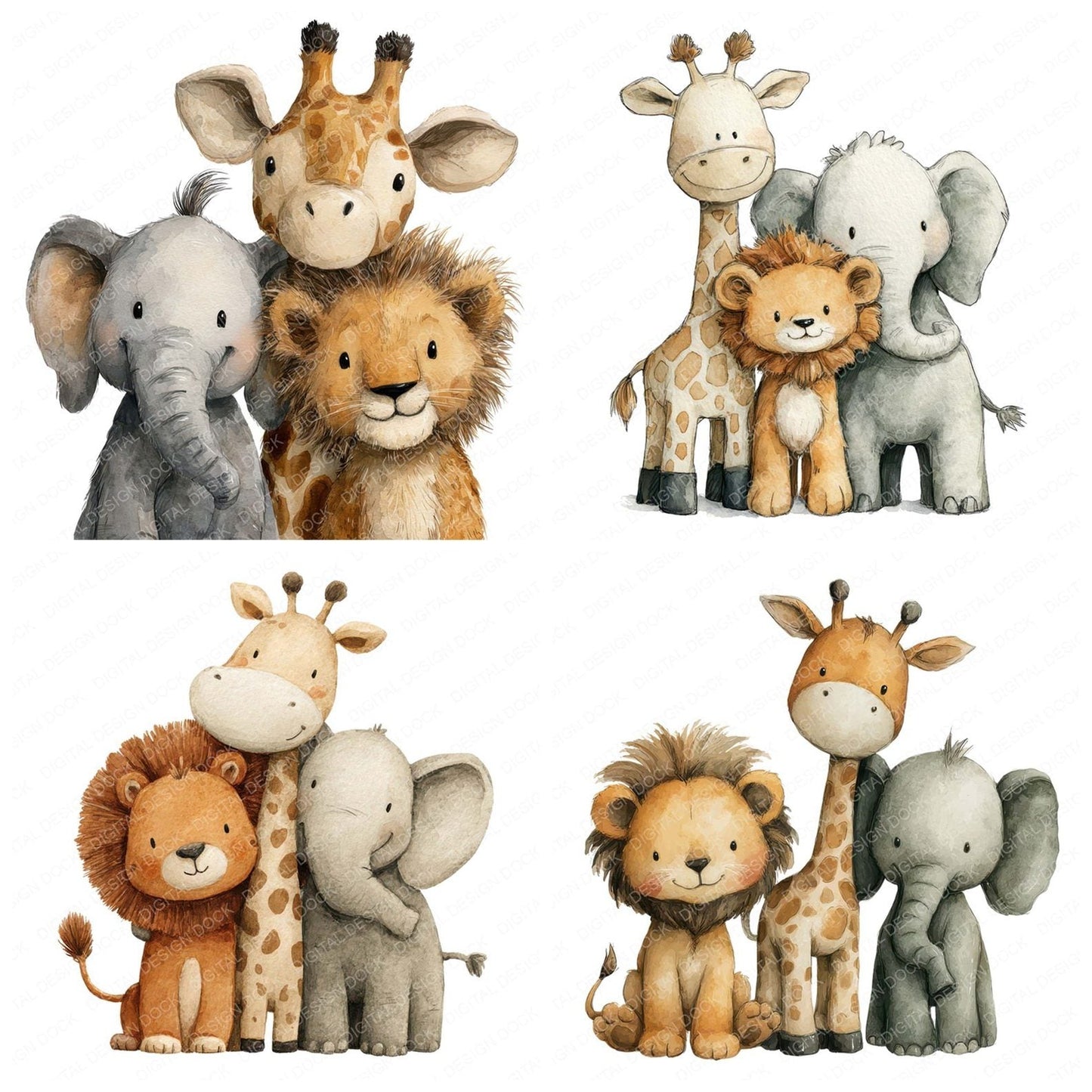 Safari Animals Friends Clipart Set (DDD008265)