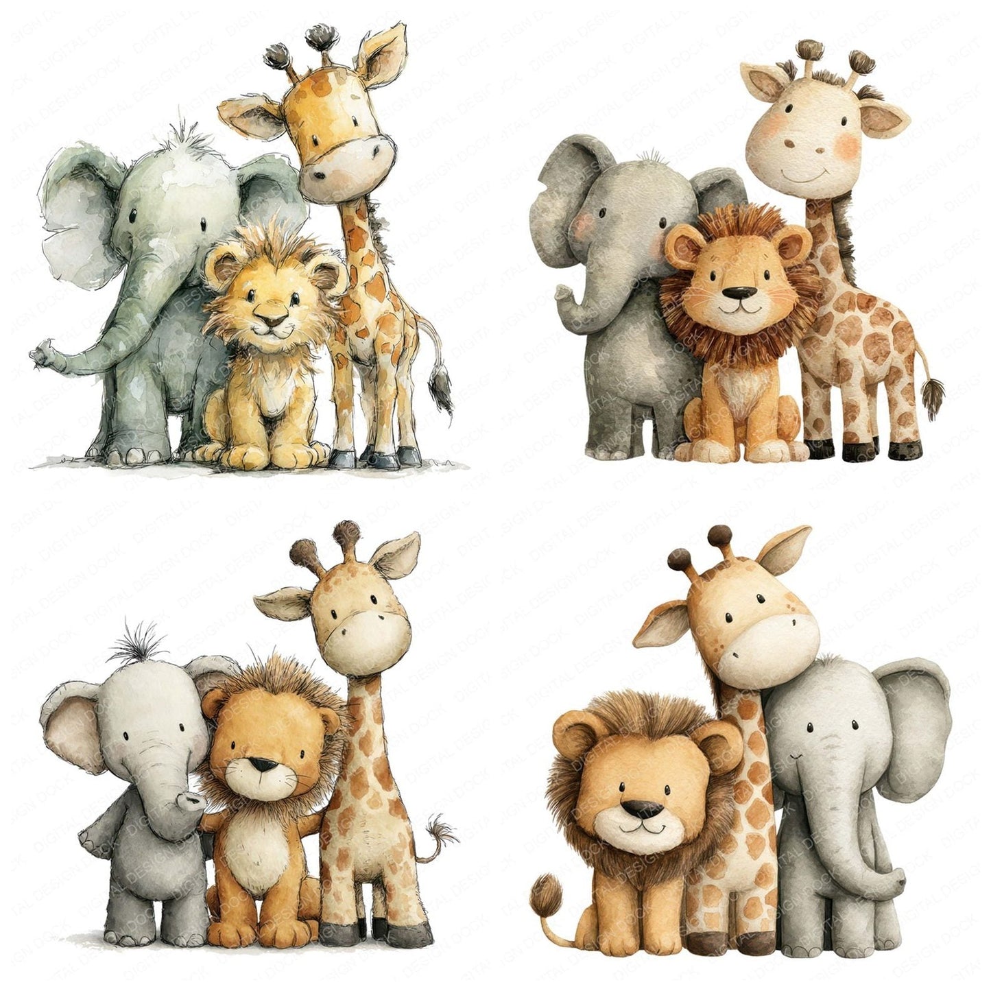 Safari Animals Friends Clipart Set (DDD008265)
