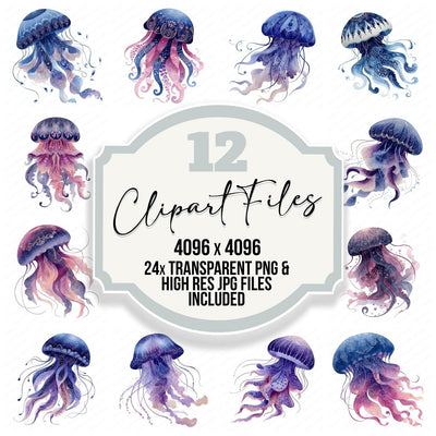 Folk Art Jellyfish Clipart Set (DDD008271)