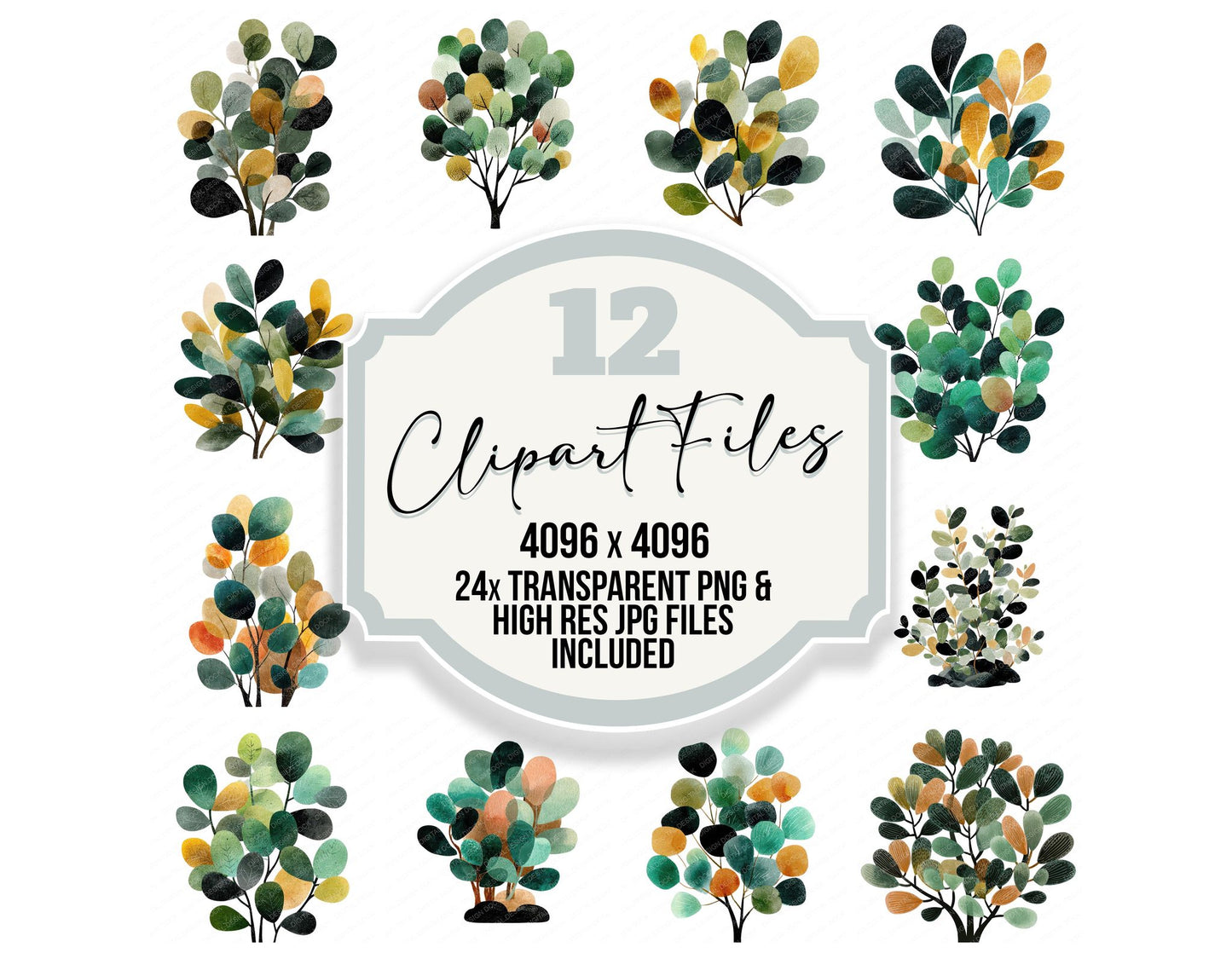 Minimal Shrub Clipart Set (DDD008286)