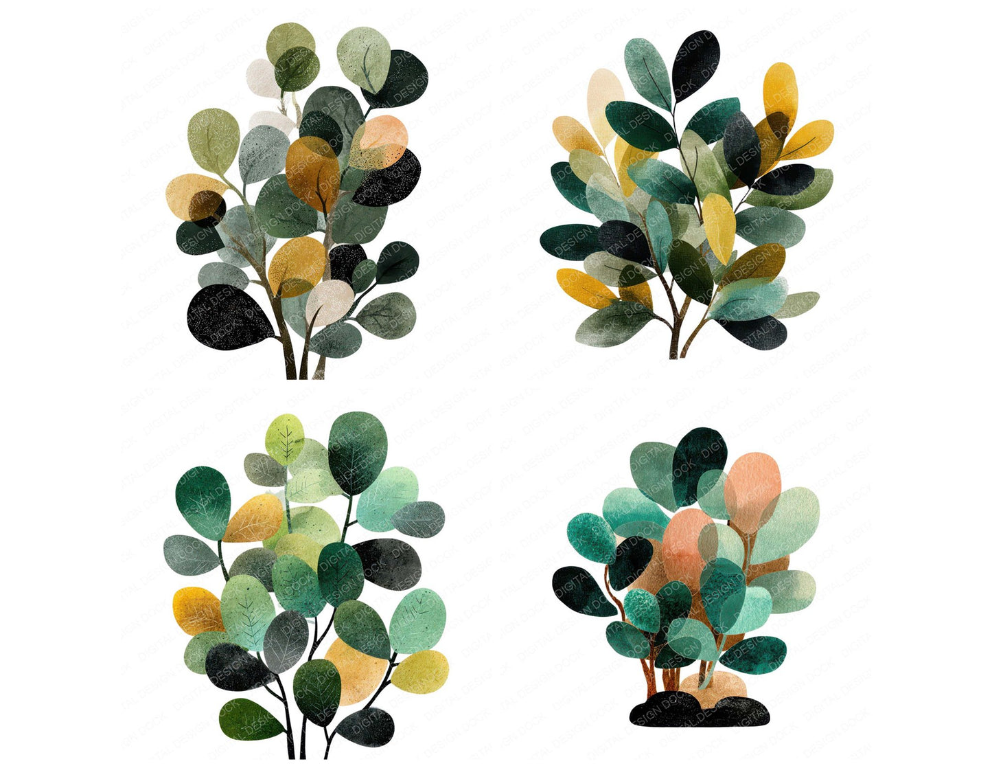 Minimal Shrub Clipart Set (DDD008286)
