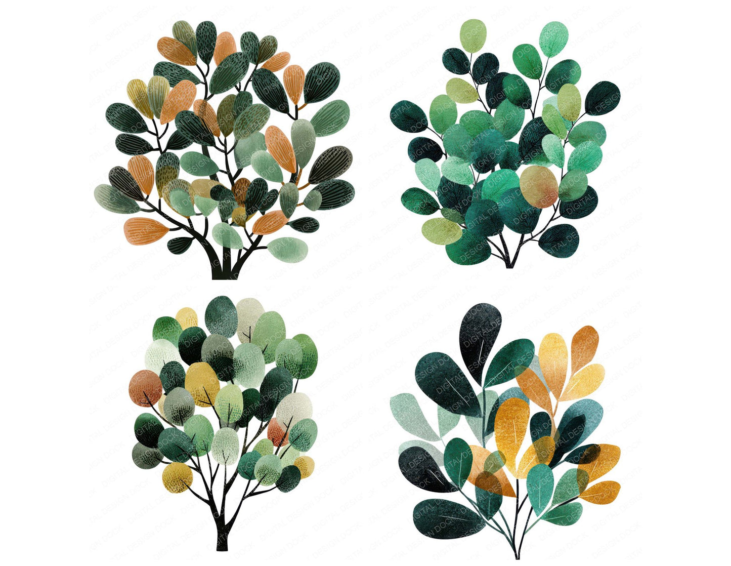 Minimal Shrub Clipart Set (DDD008286)