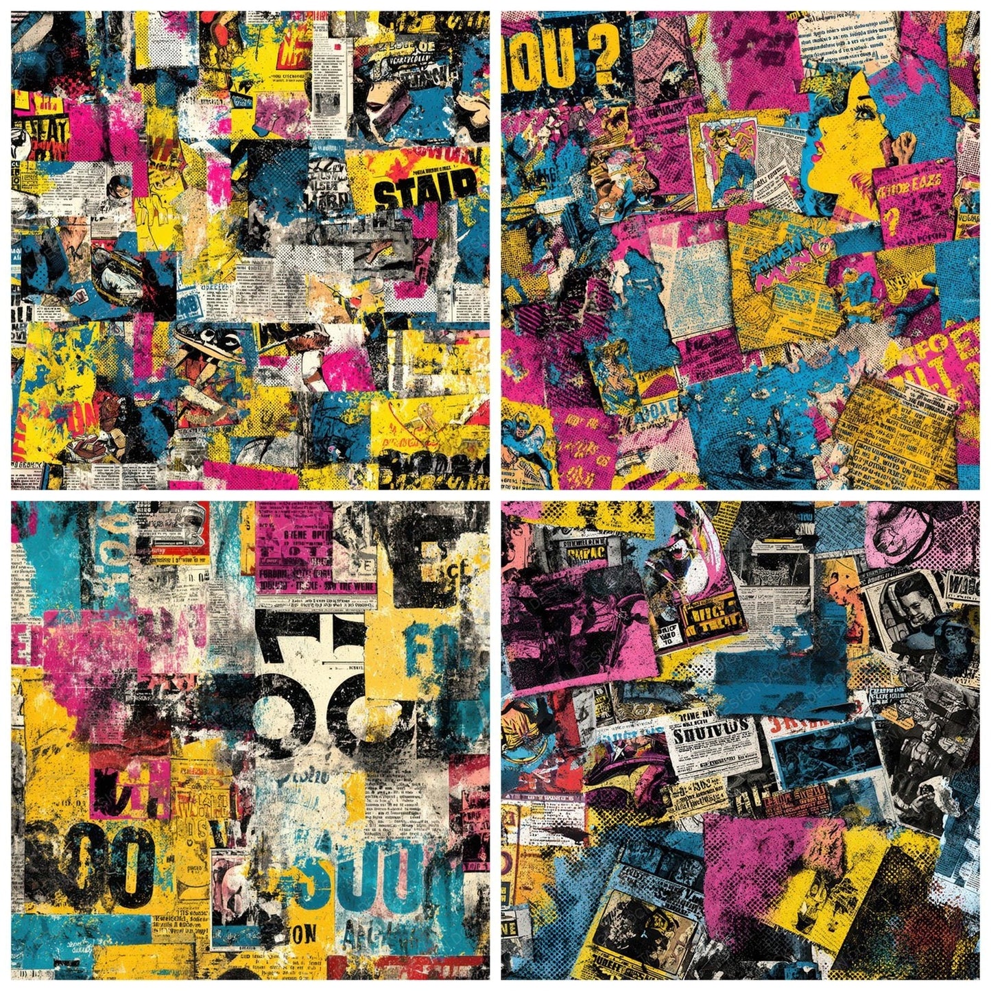 Comic Ad Collage Digital Paper Pack (DDD008310)