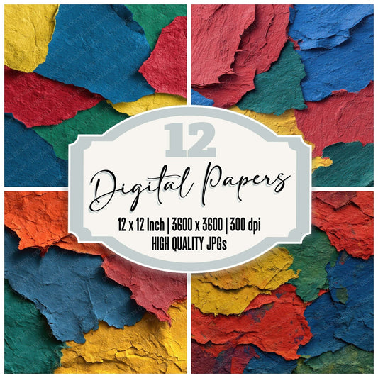 Construction Paper Collage Digital Paper Pack (DDD008311)