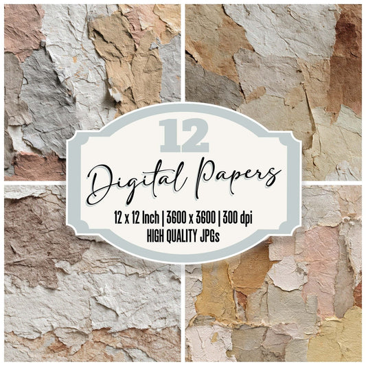 Kraft Paper Scrap Collage Digital Paper Pack (DDD008314)