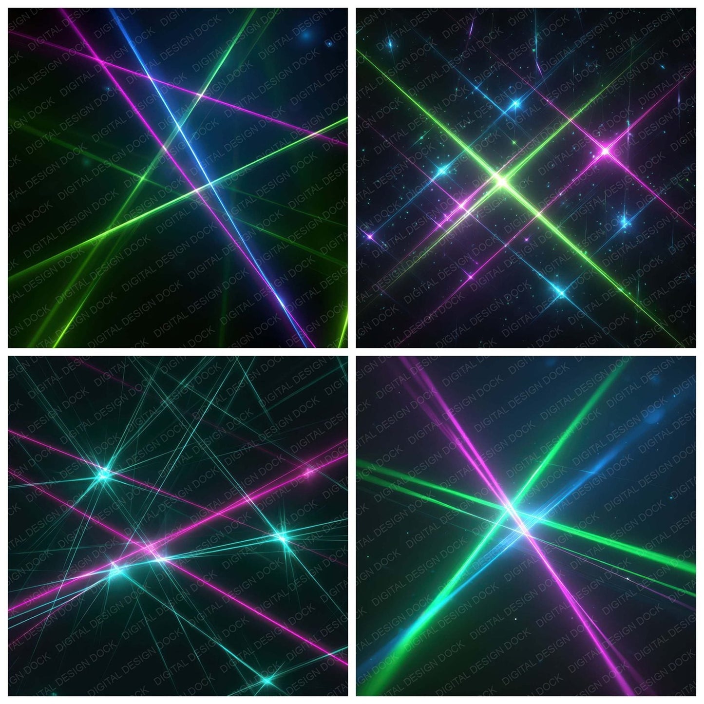 Neon Laser Lines Digital Paper Pack (DDD008315)