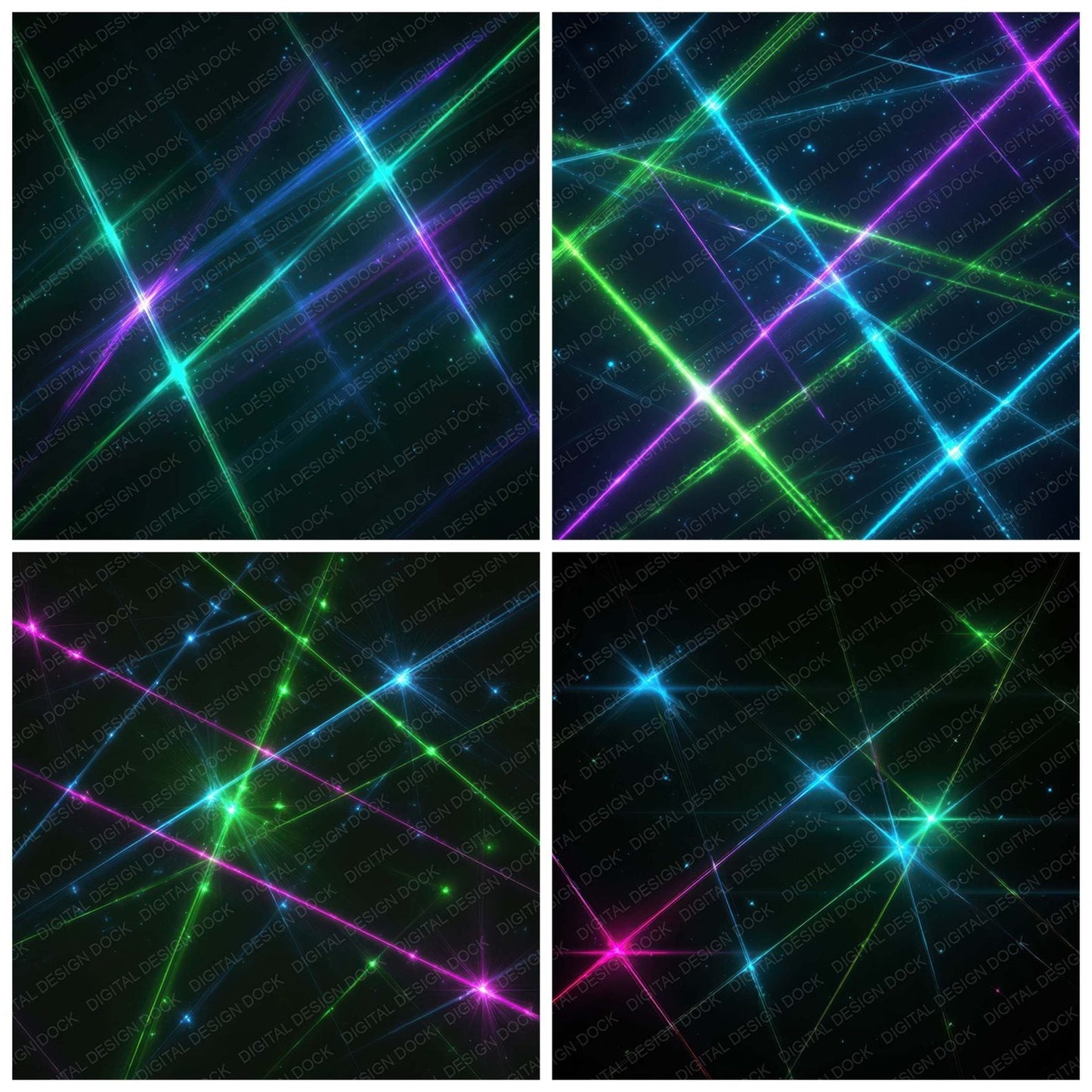 Neon Laser Lines Digital Paper Pack (DDD008315)