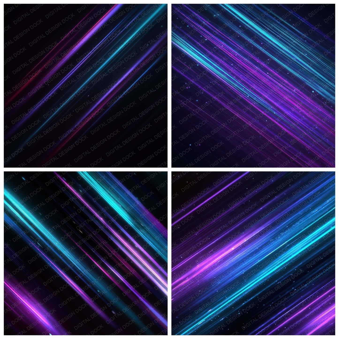 Neon Light Trails Digital Paper Pack (DDD008316)