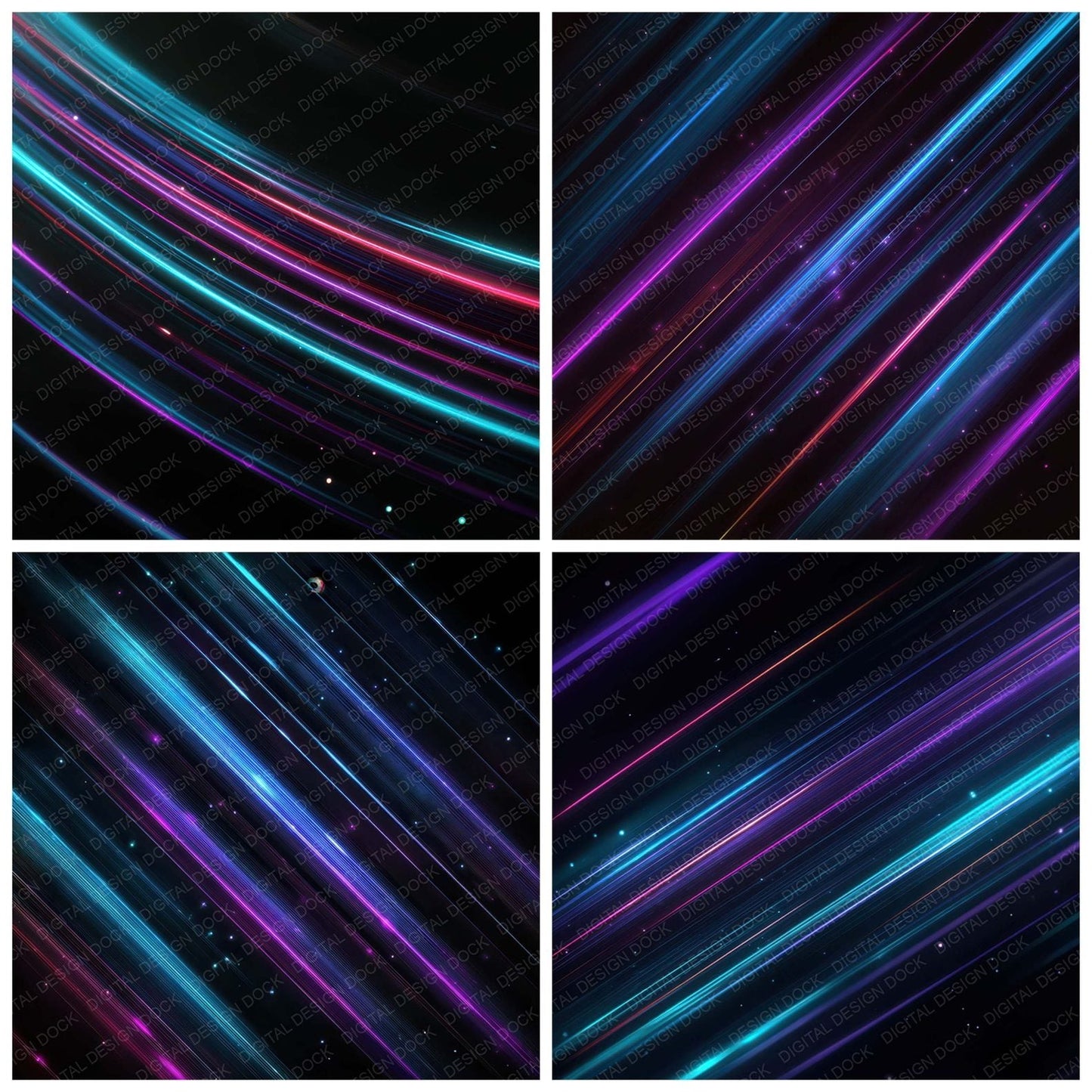 Neon Light Trails Digital Paper Pack (DDD008316)