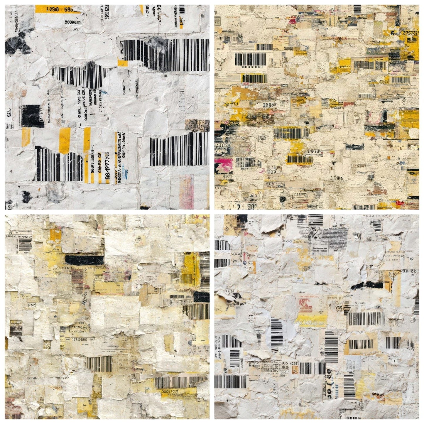 Shipping Sticker Collage Digital Paper Pack (DDD008324)