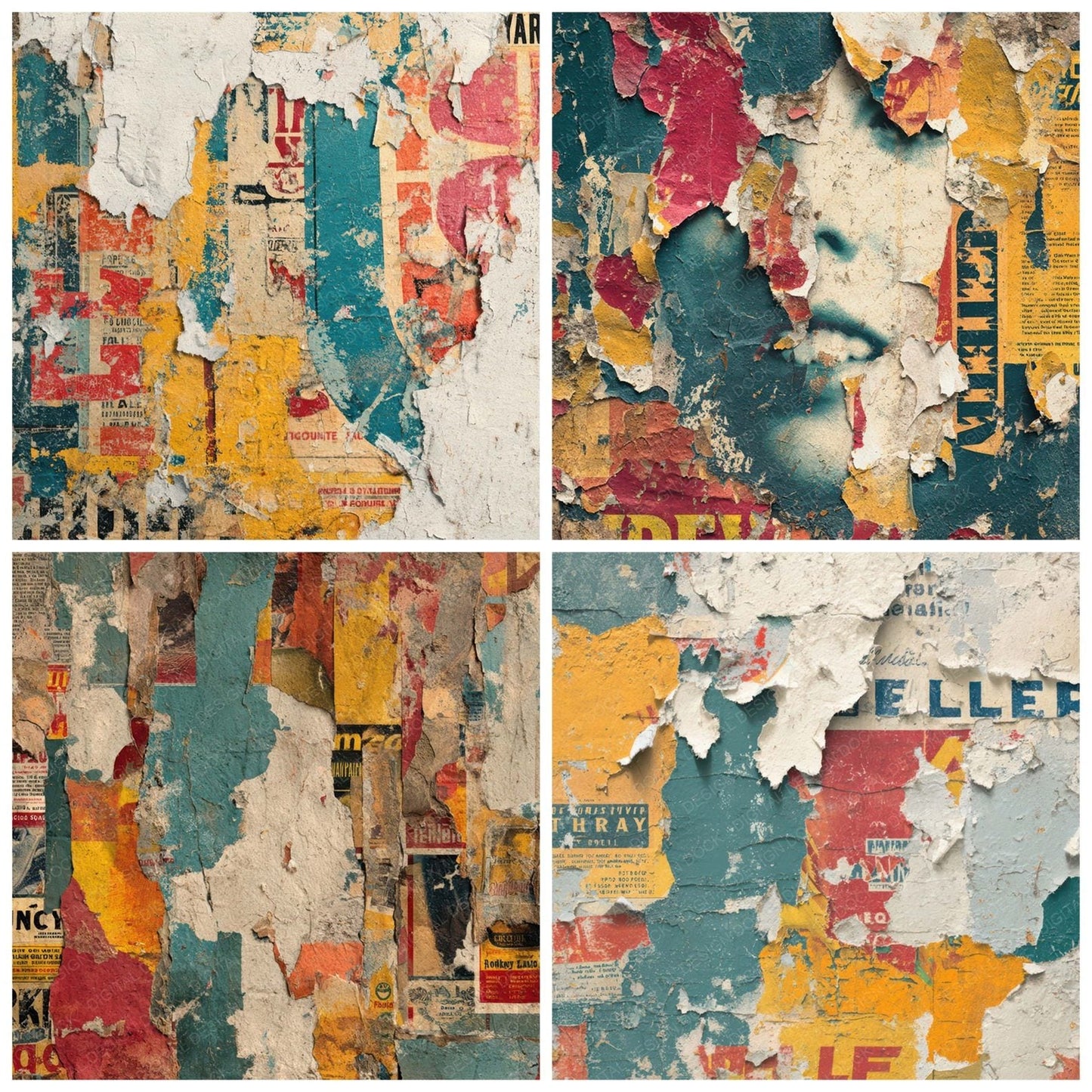 Vintage Ad Collage Digital Paper Pack (DDD008326)
