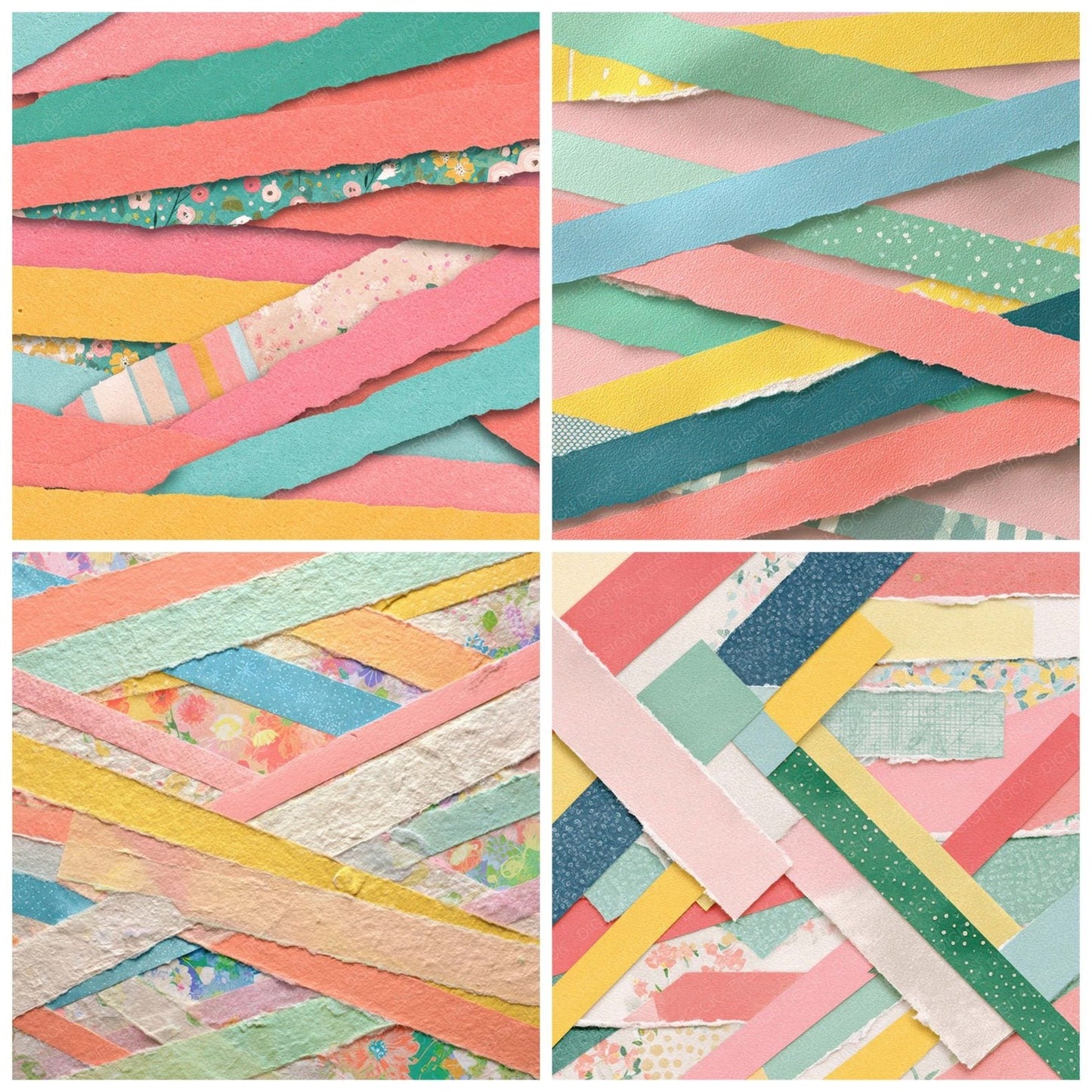 Washi Tape Collage Digital Paper Pack (DDD008327)