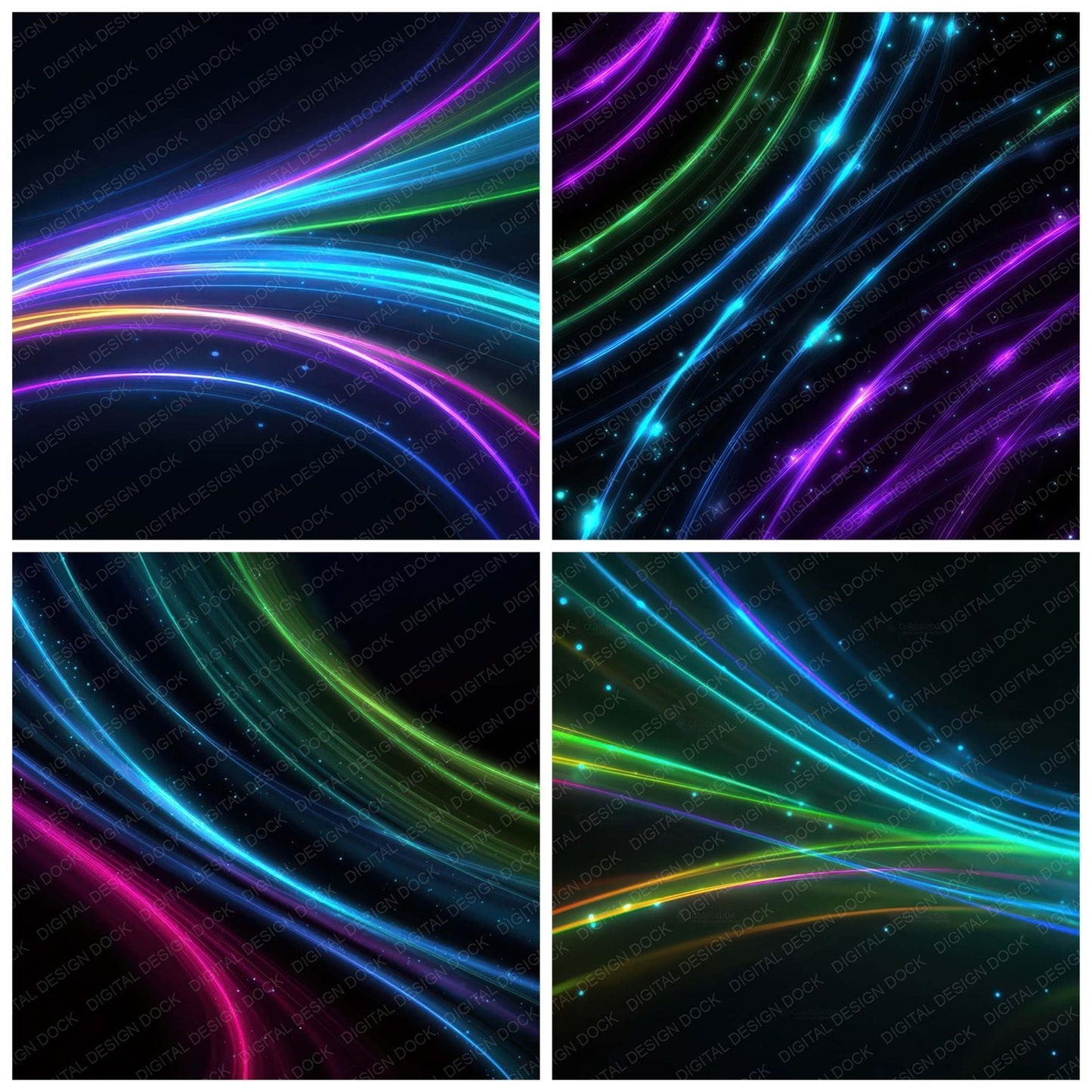 Neon Arc Trails Digital Paper Pack (DDD008332)