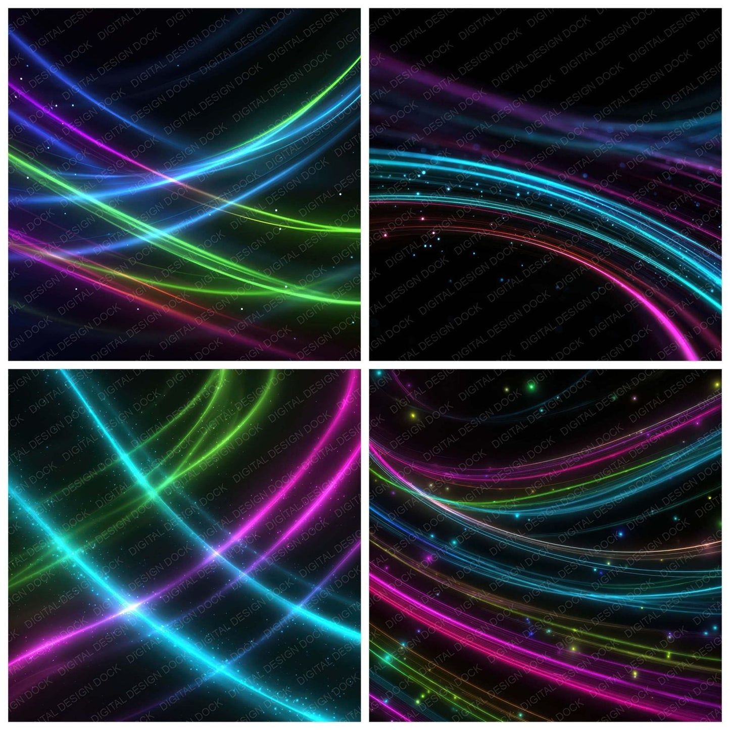 Neon Arc Trails Digital Paper Pack (DDD008332)