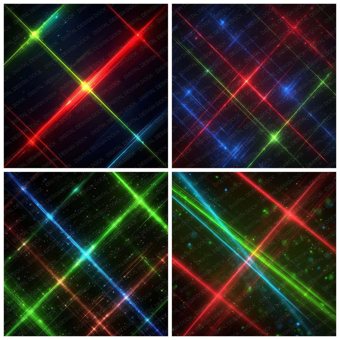 Neon Crossing Beams Digital Paper Pack (DDD008333)