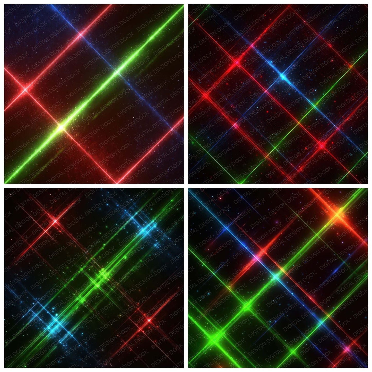 Neon Crossing Beams Digital Paper Pack (DDD008333)