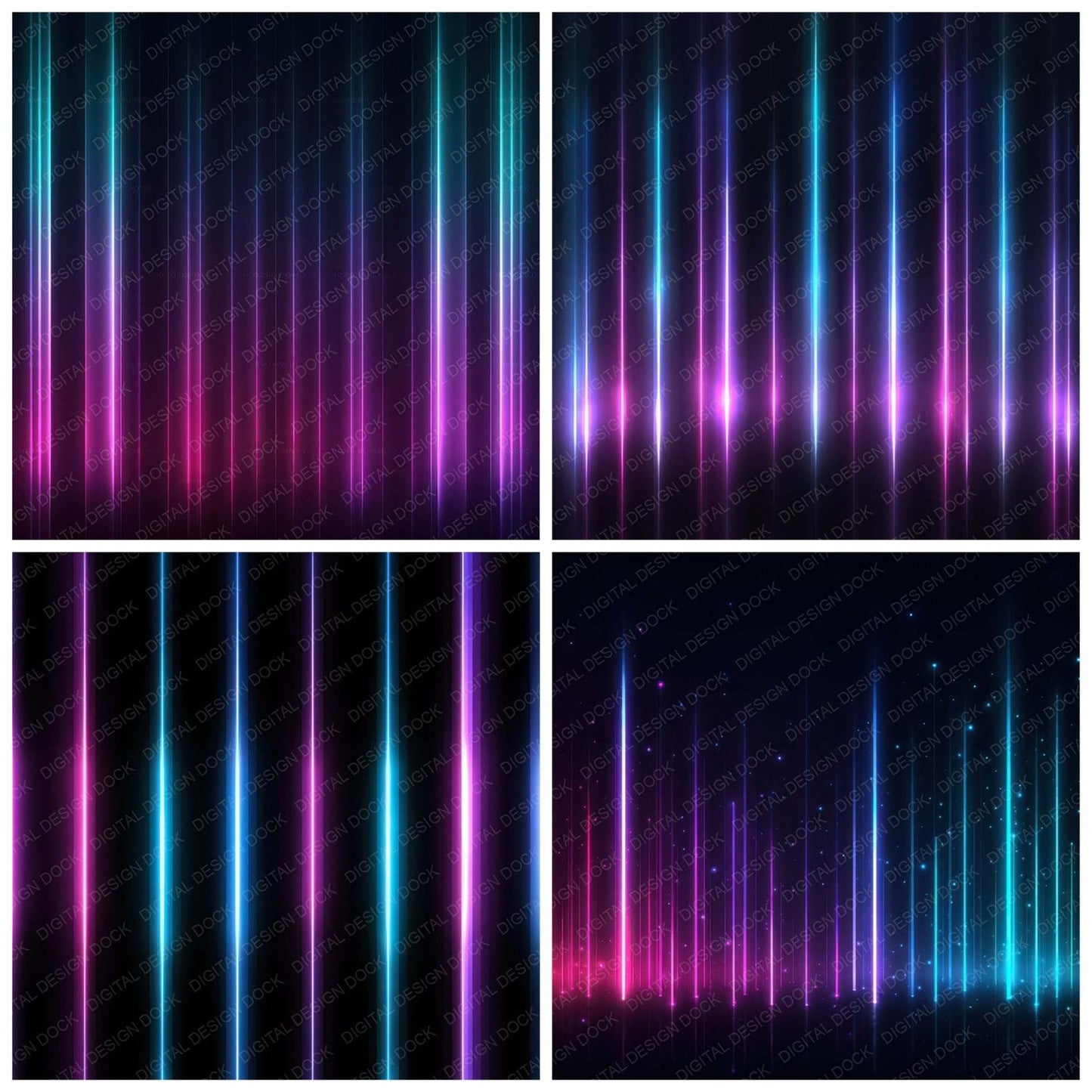 Neon Light Bars Digital Paper Pack (DDD008335)