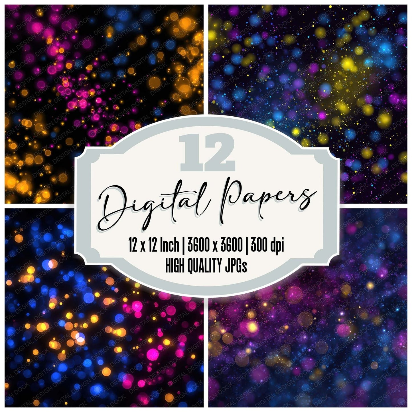 Neon Light Dots Digital Paper Pack (DDD008336)