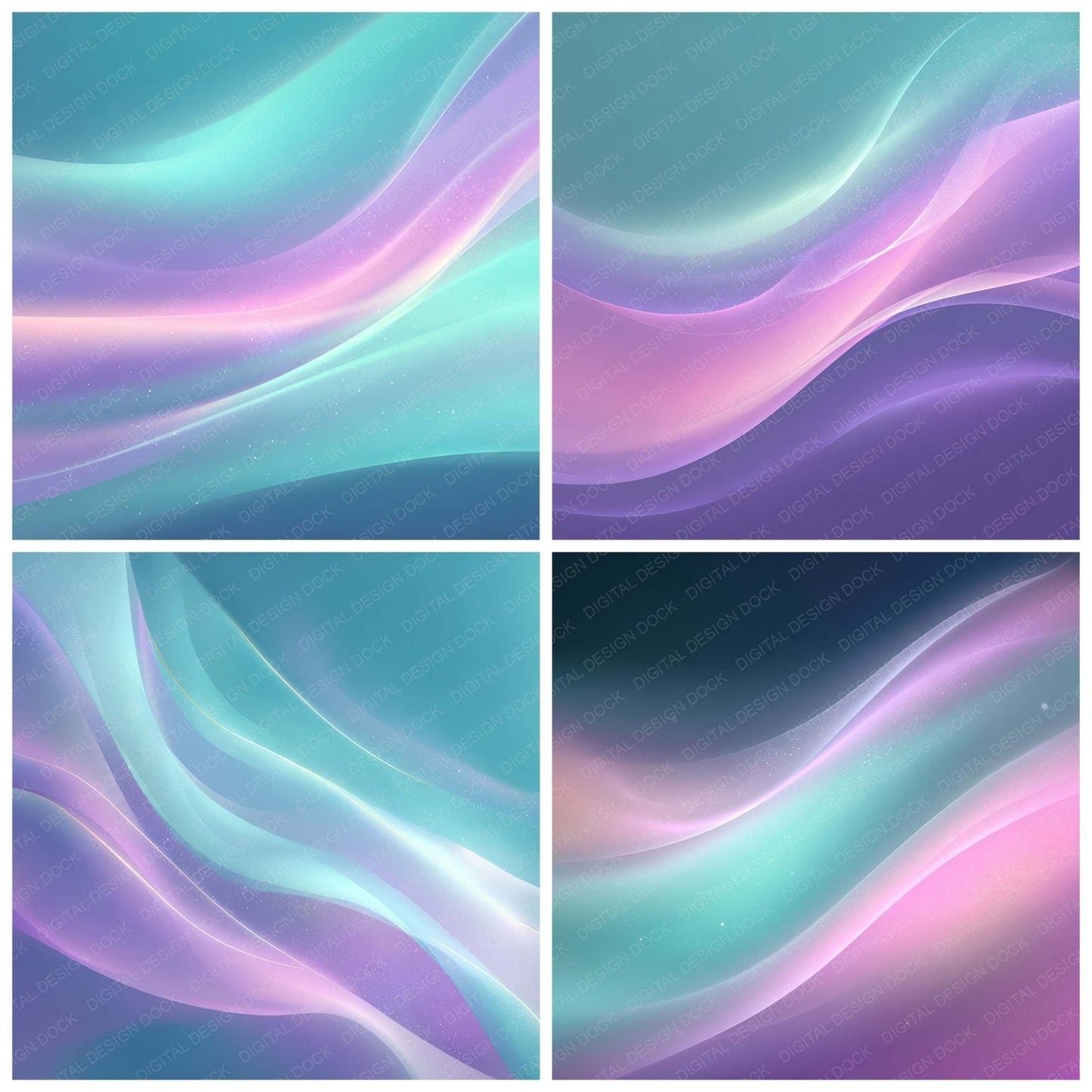 Pastel Aurora Waves Digital Paper Pack (DDD008341)