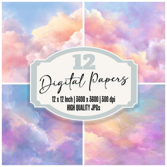 Pastel Light Clouds Digital Paper Pack (DDD008344)