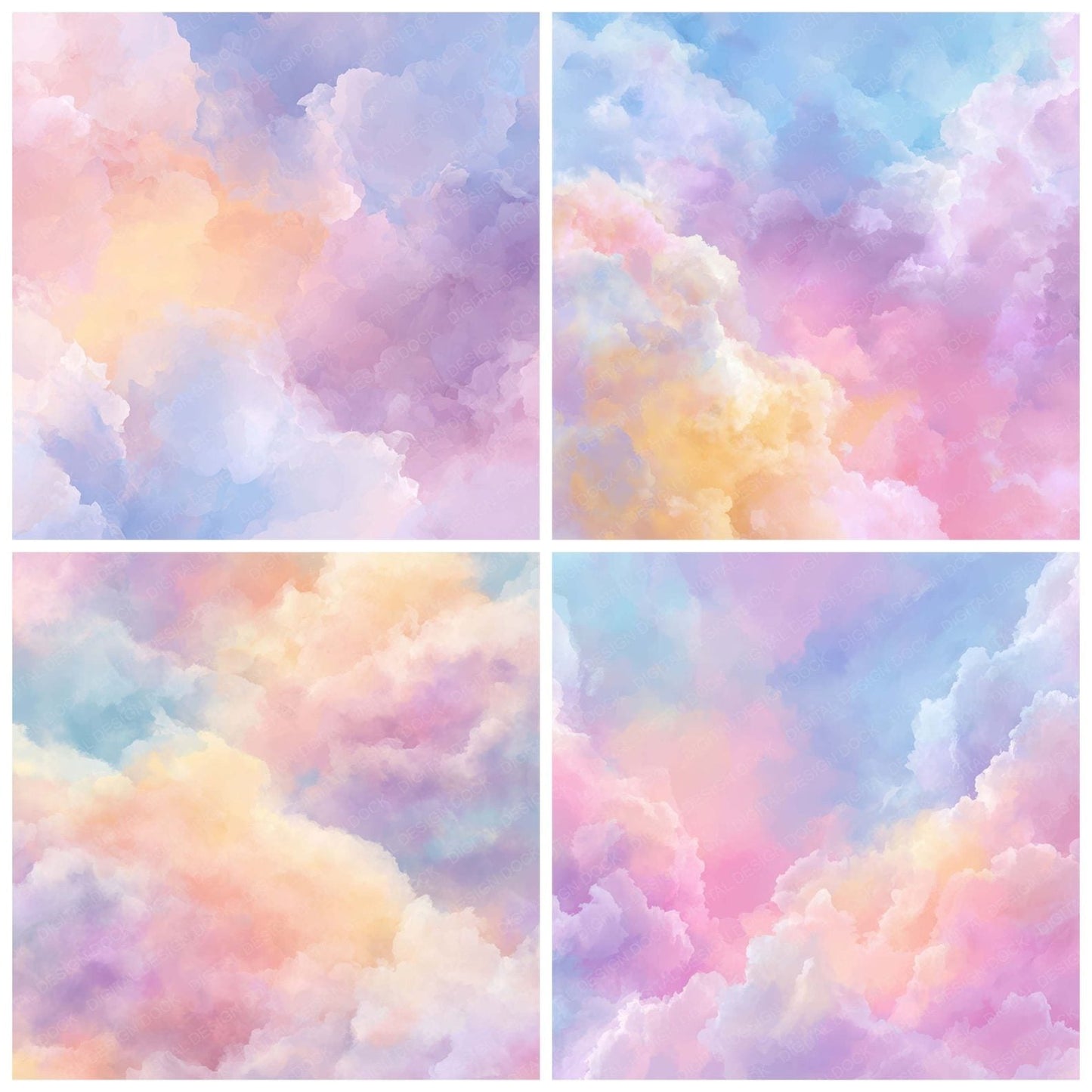 Pastel Light Clouds Digital Paper Pack (DDD008344)