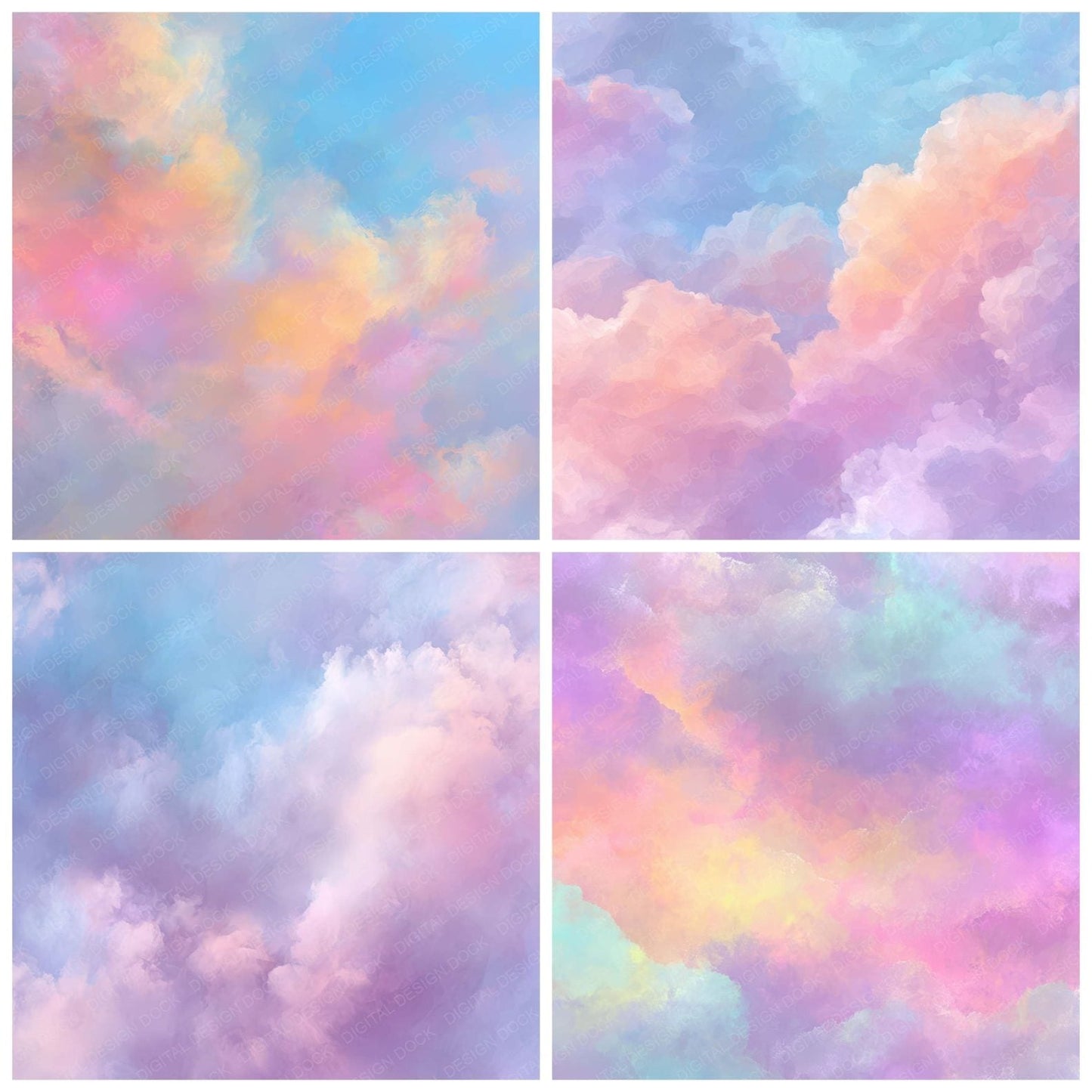 Pastel Light Clouds Digital Paper Pack (DDD008344)