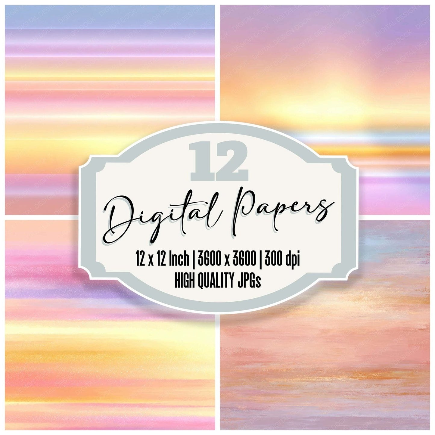 Pastel Sunrise Glow Digital Paper Pack (DDD008346)