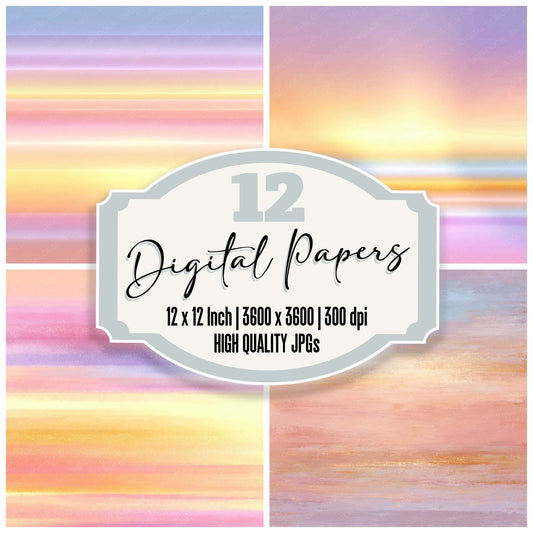 Pastel Sunrise Glow Digital Paper Pack (DDD008346)