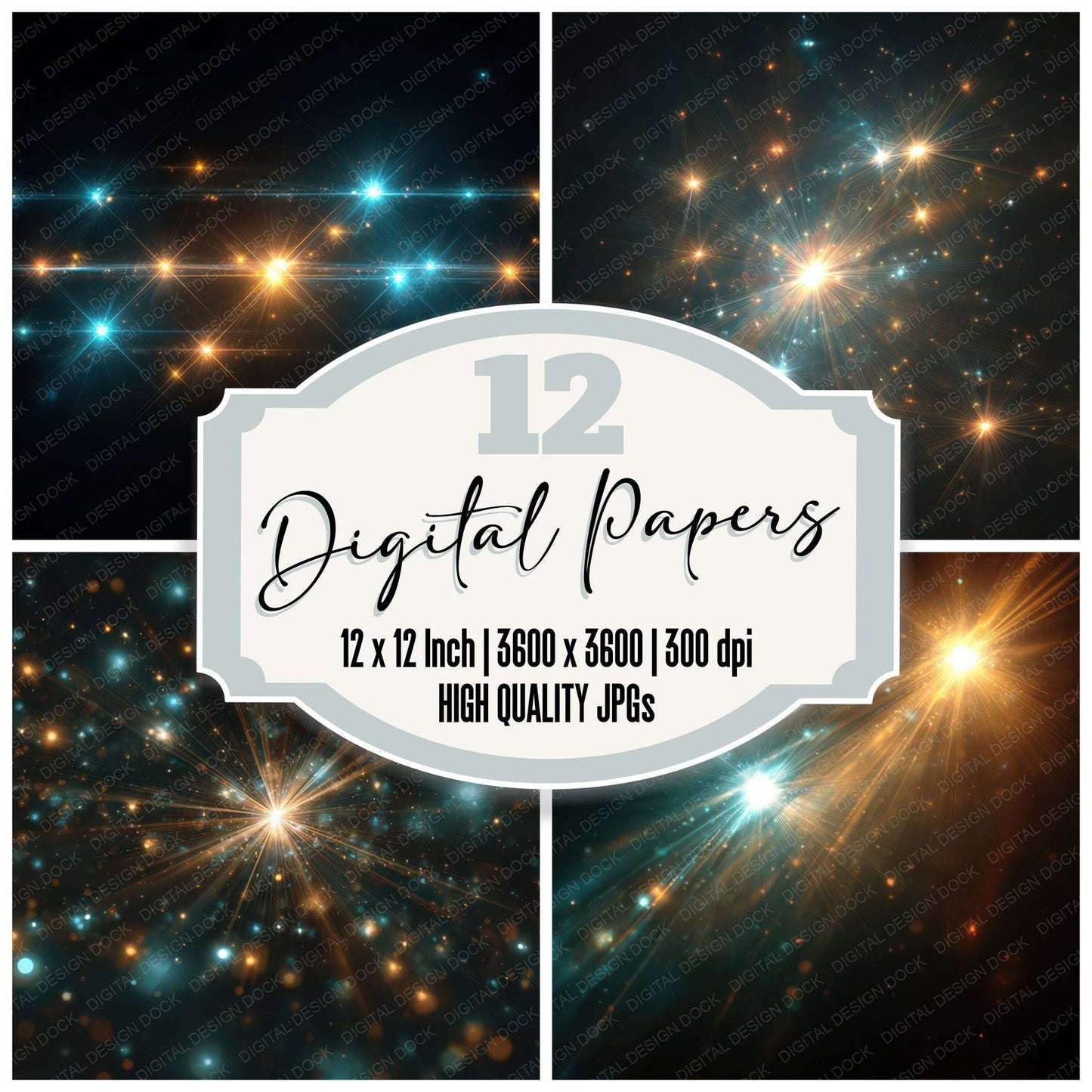 Starburst Light Flares Digital Paper Pack (DDD008347)