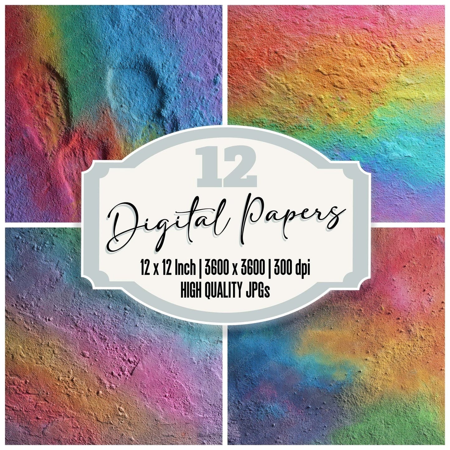 Rainbow Chalk Dust Digital Paper Pack (DDD008349)
