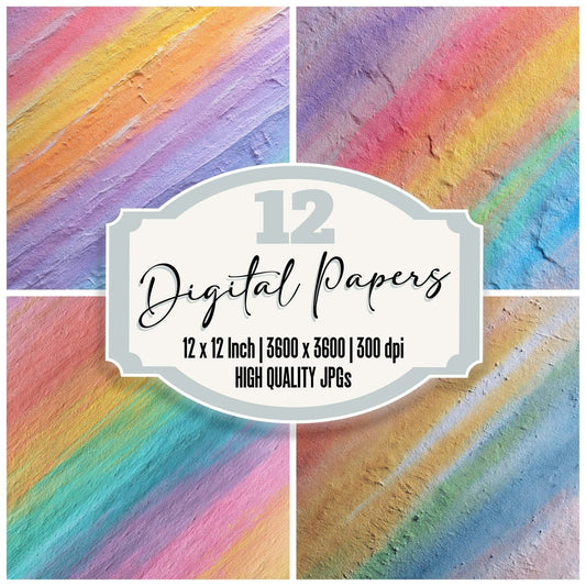 Rainbow Chalk Streaks Digital Paper Pack (DDD008350)
