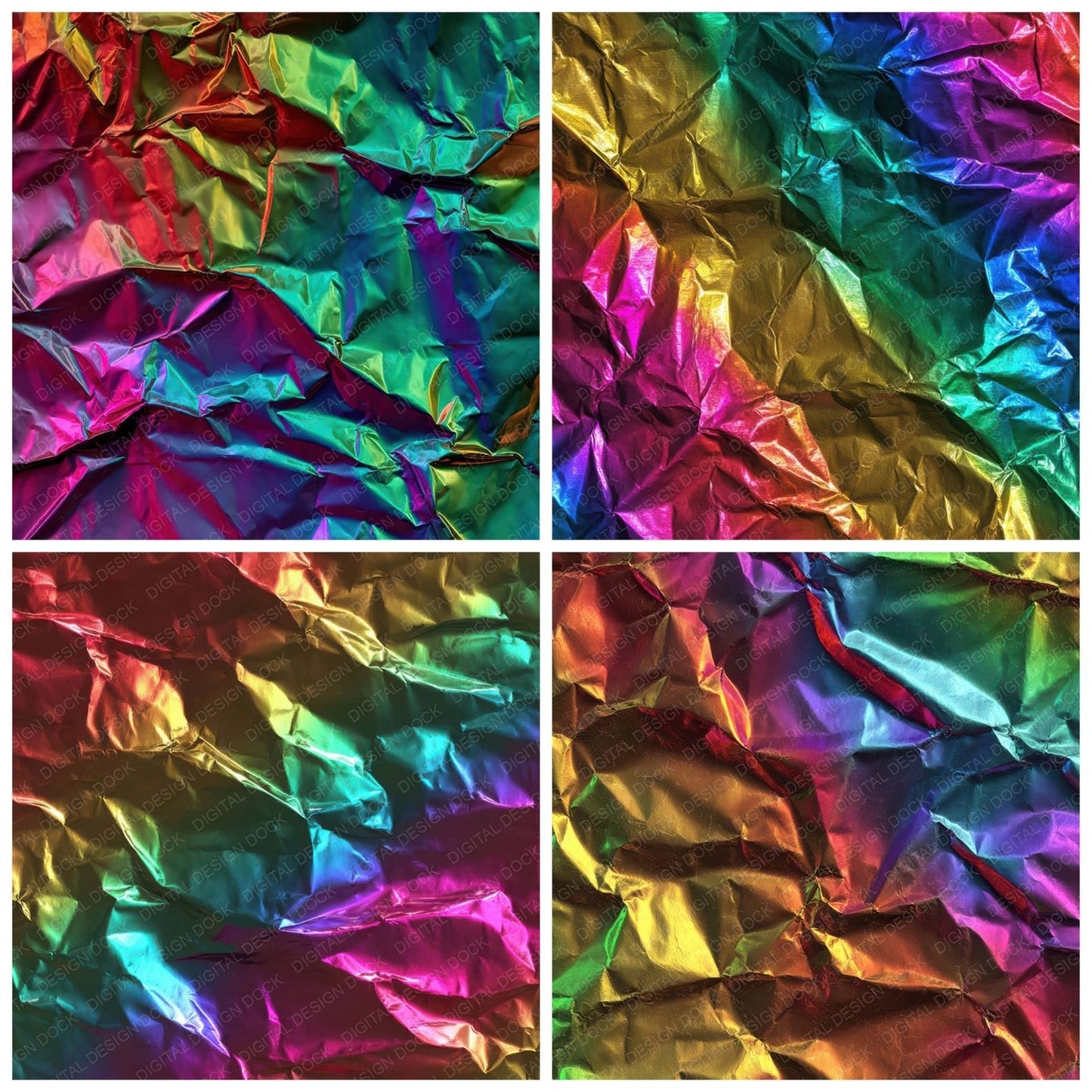 Rainbow Foil Crinkles Digital Paper Pack (DDD008352)