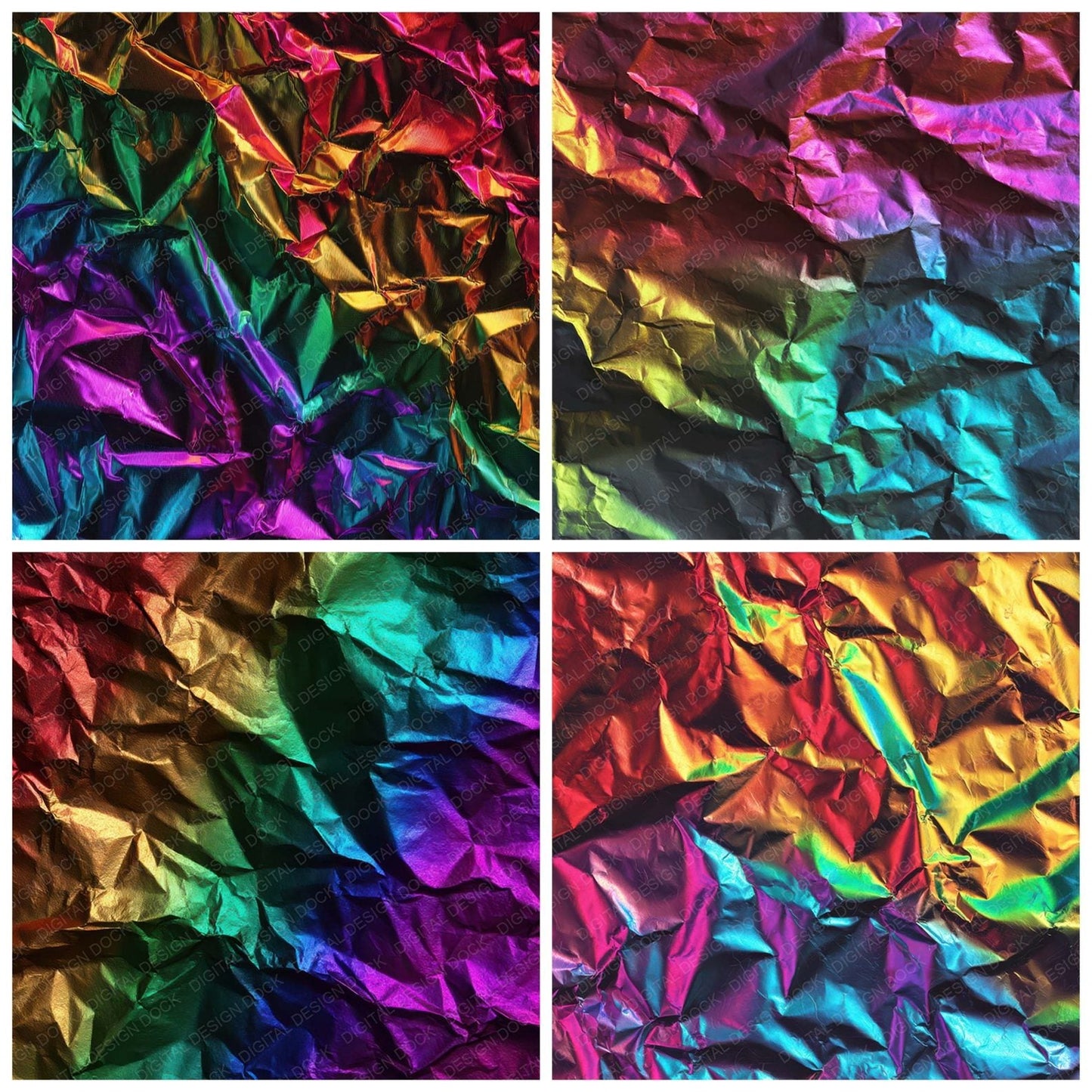 Rainbow Foil Crinkles Digital Paper Pack (DDD008352)
