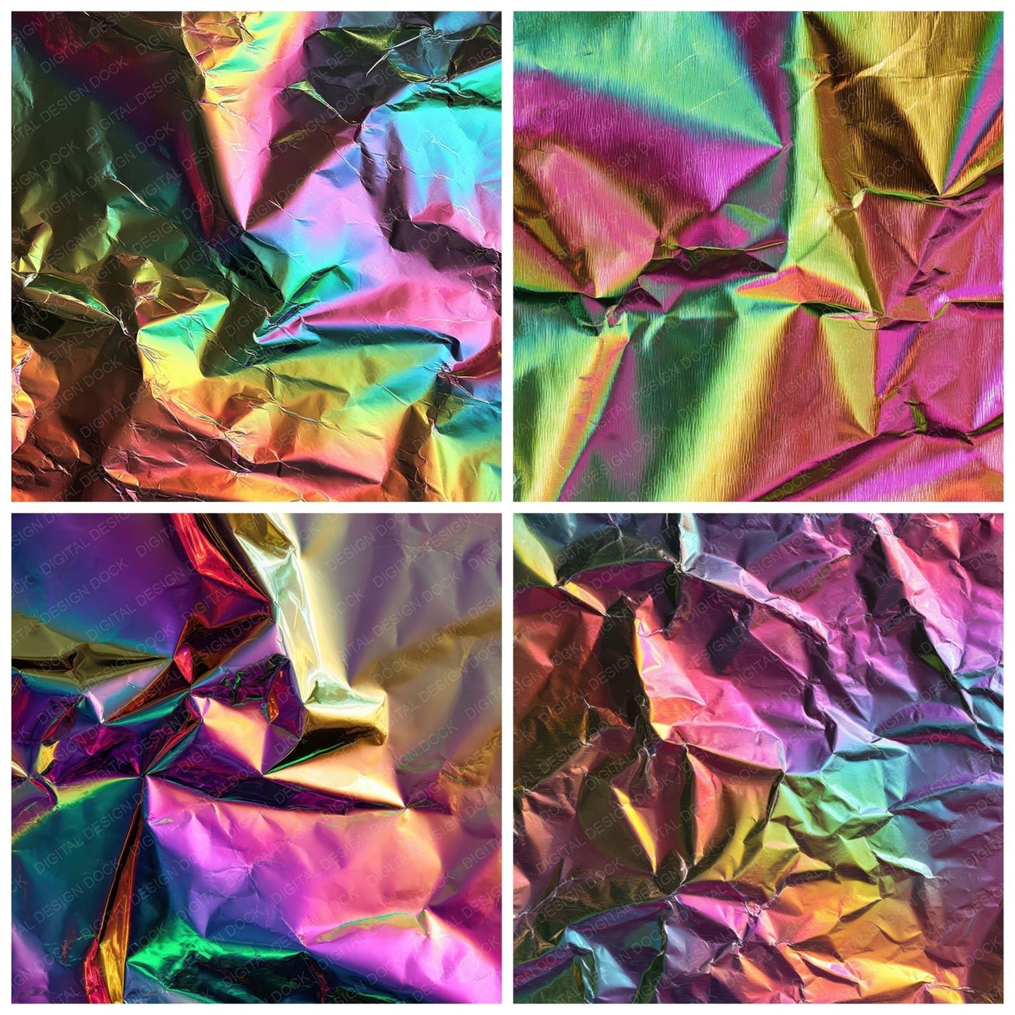 Rainbow Holographic Foil Digital Paper Pack (DDD008355)