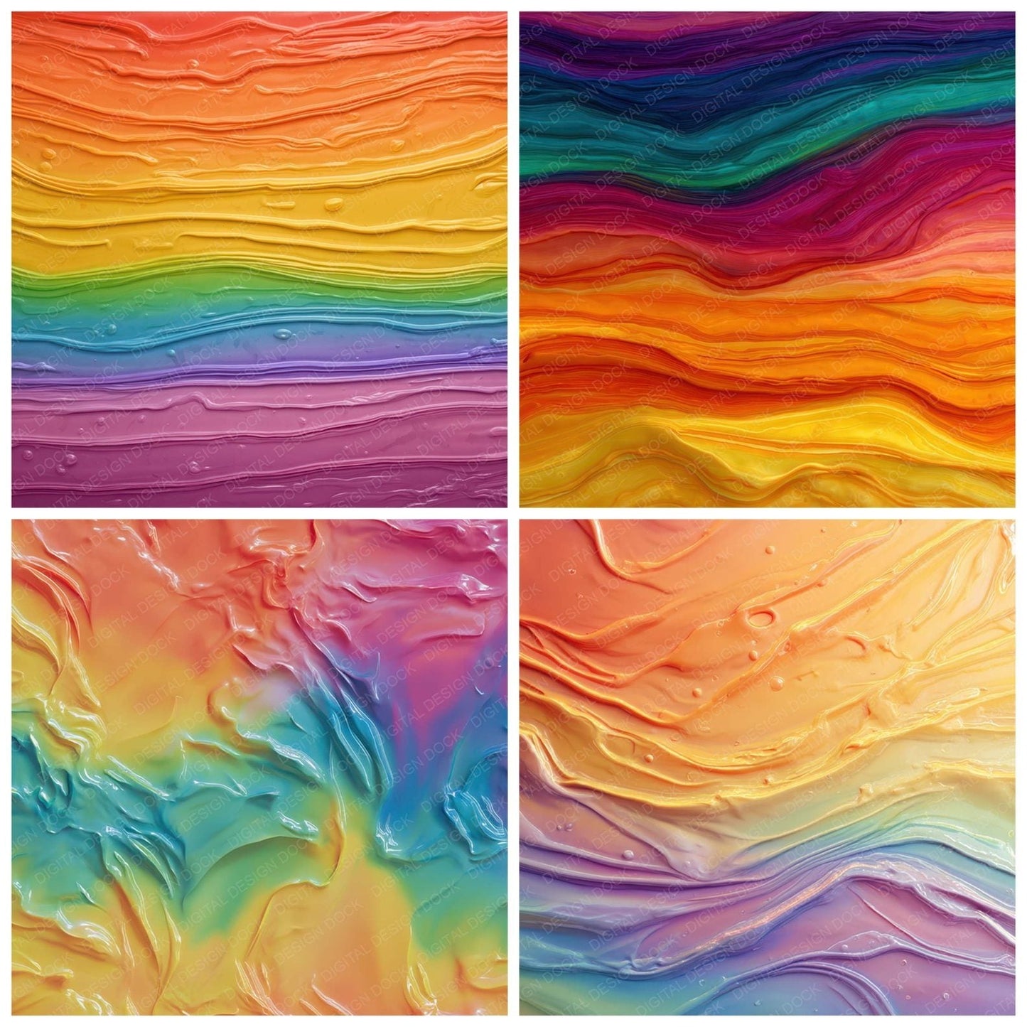 Rainbow Melted Wax Digital Paper Pack (DDD008356)