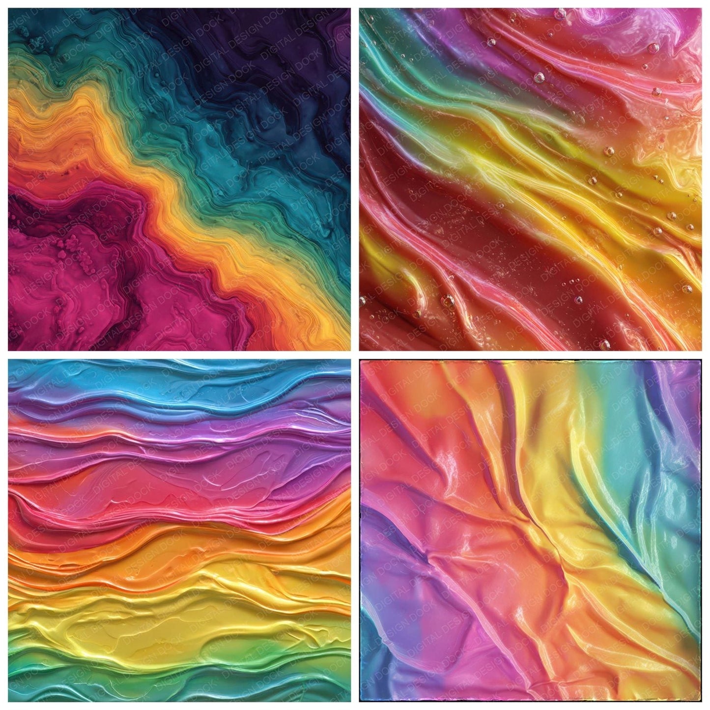 Rainbow Melted Wax Digital Paper Pack (DDD008356)