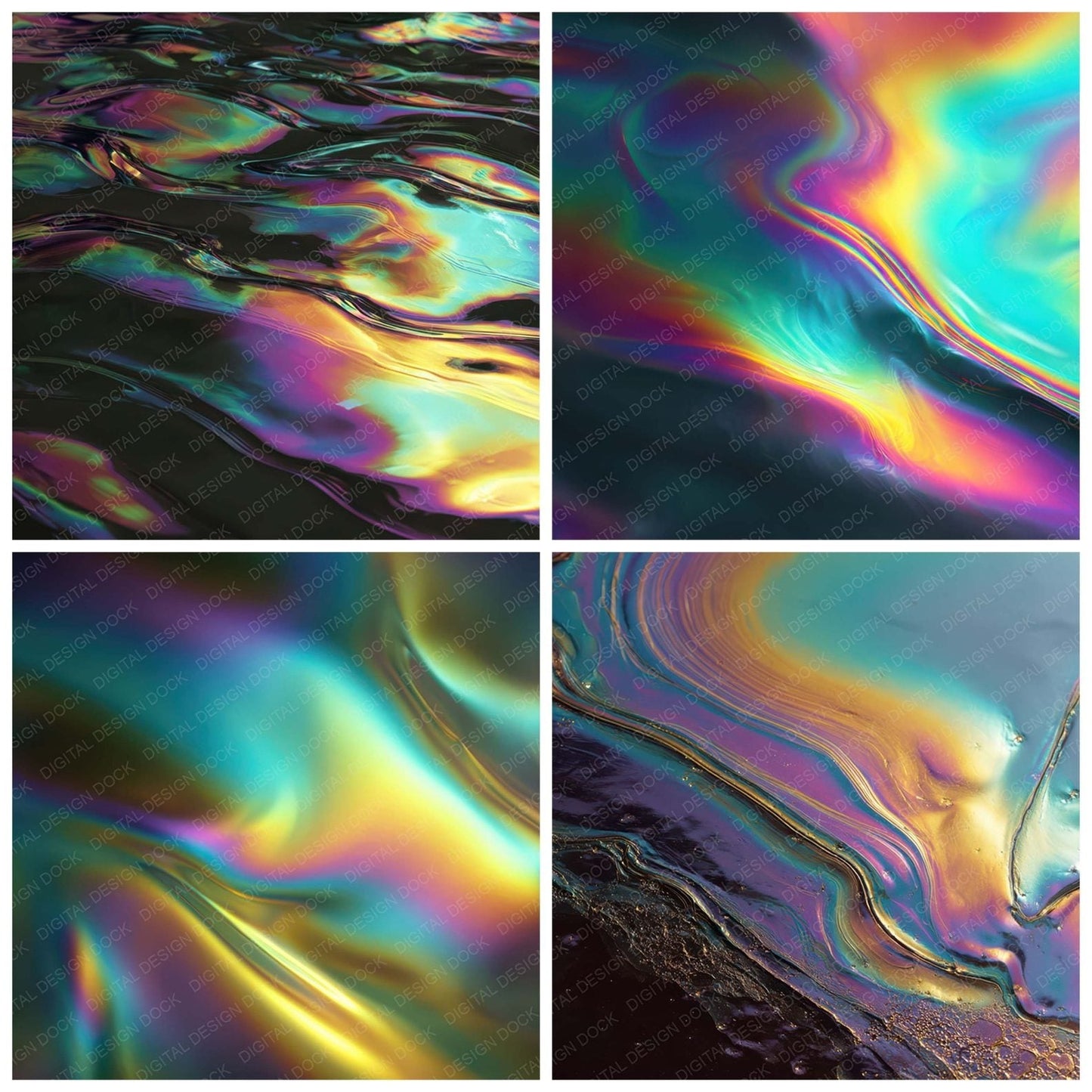 Rainbow Oil Slick Digital Paper Pack (DDD008357)
